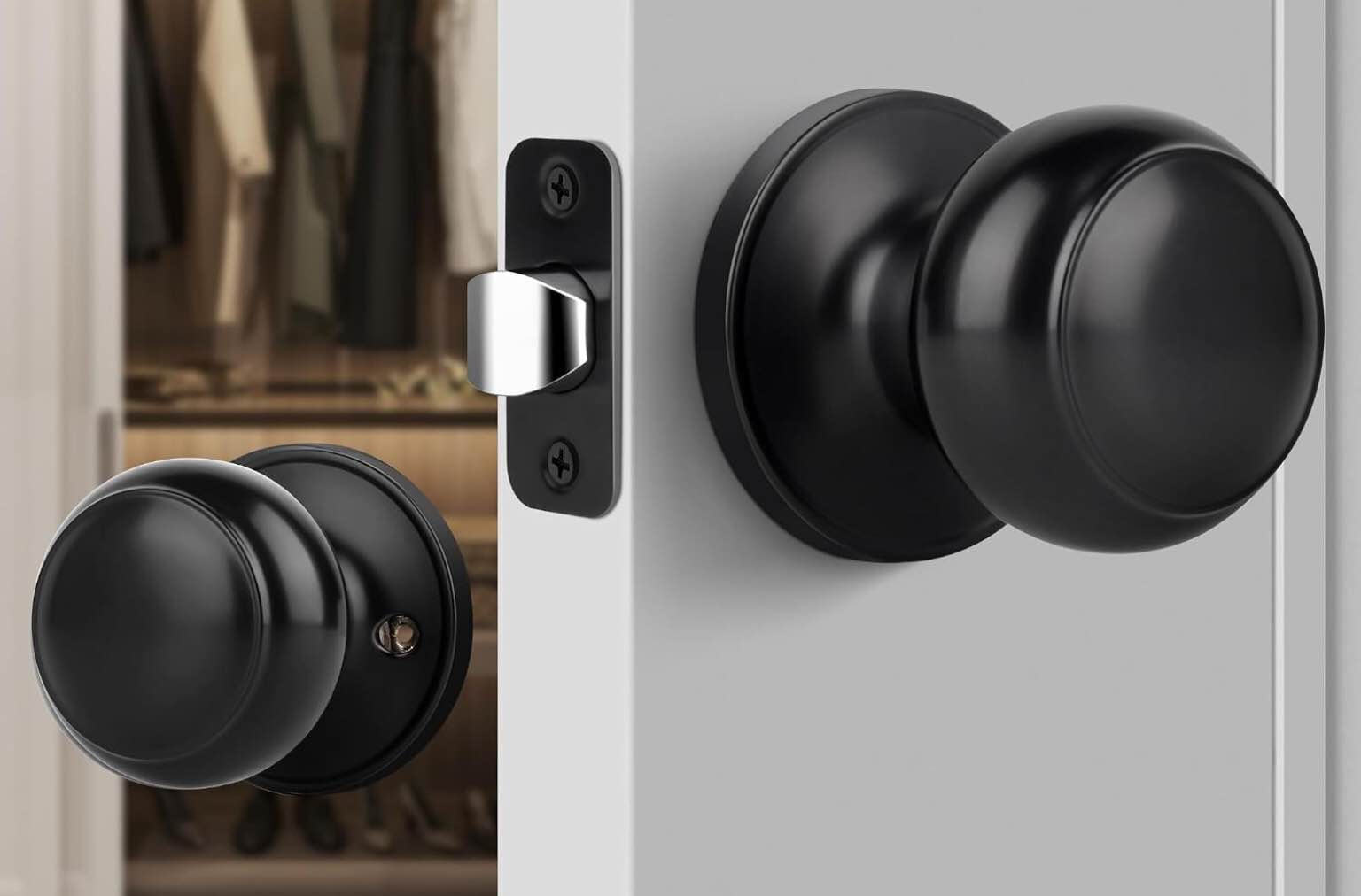 black door knobs 