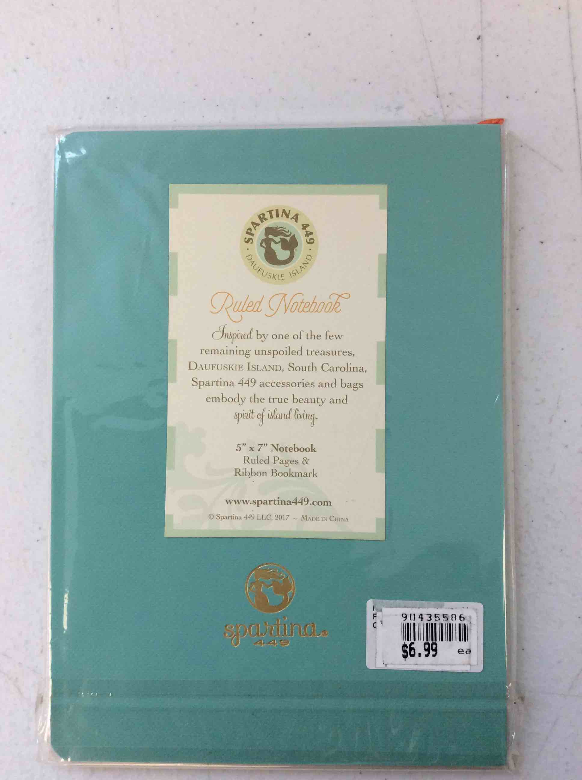 Condition photo showing New/Like New for spartina 499 mermaid ruled notebook 