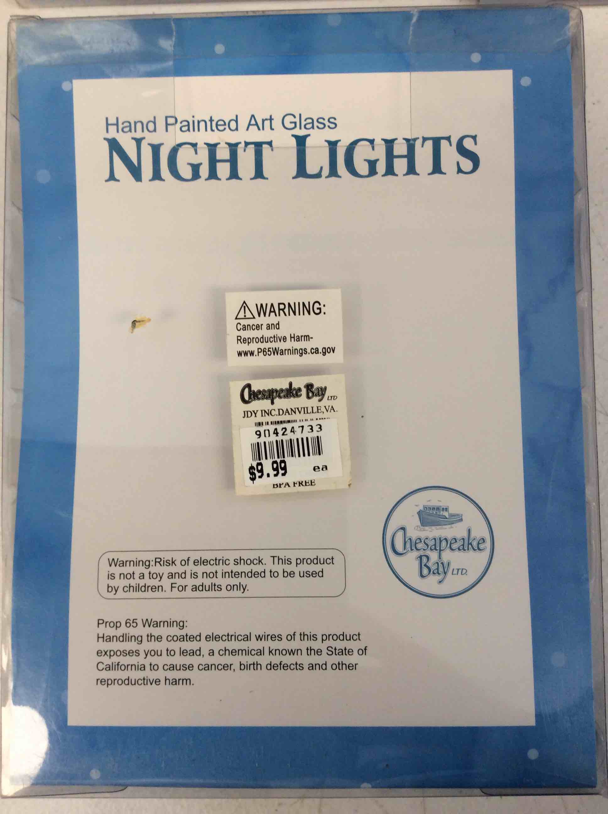 Condition photo showing New/Like New for chesapeake bay hand painted art glass night light sunflower sandal