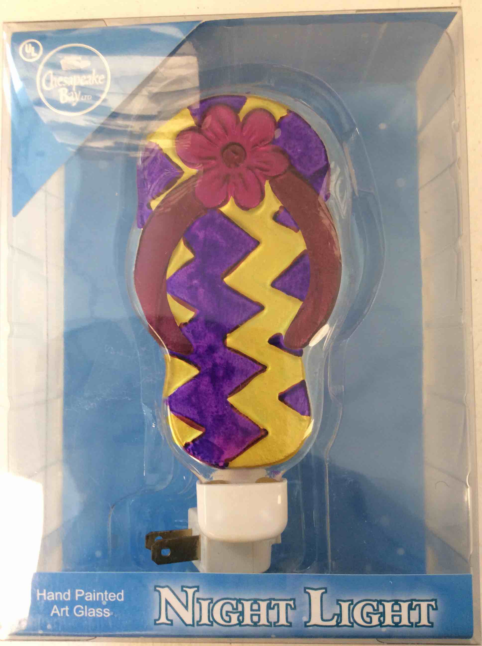 chesapeake bay hand painted art glass night light sandal