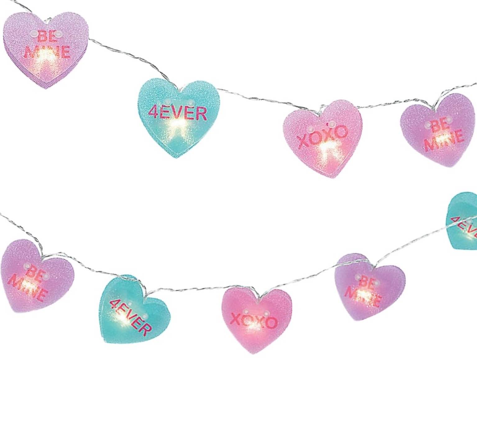 conversation heart string lights