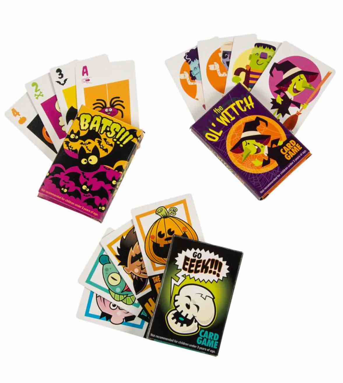 three halloween themed card games 
