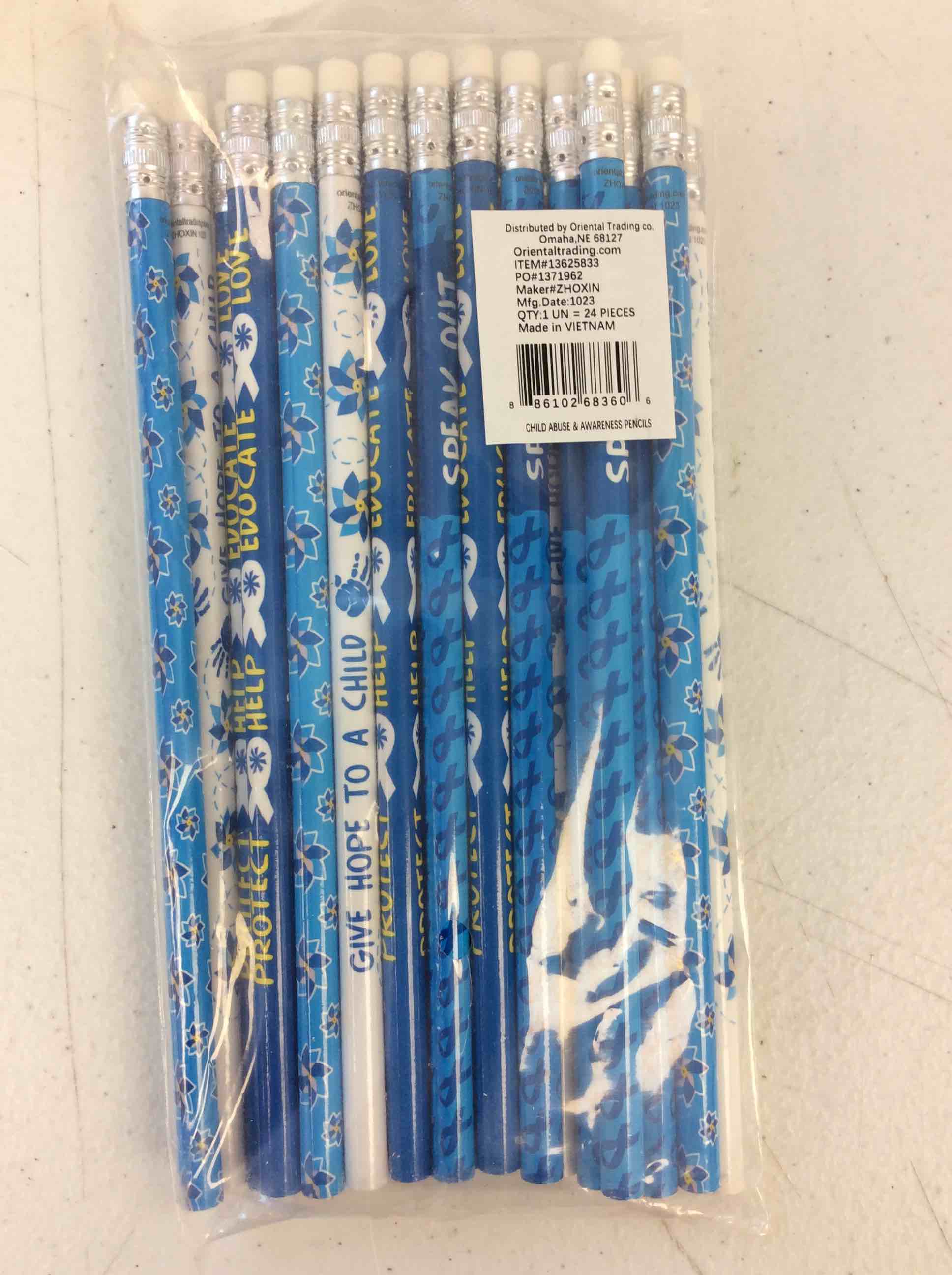 Condition photo showing New/Like New for child abuse & awareness pencil