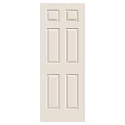 JELD-WEN Colonist 32-in x 80-in Primed 6-panel Smooth Solid core Primed Interior Slab Door 