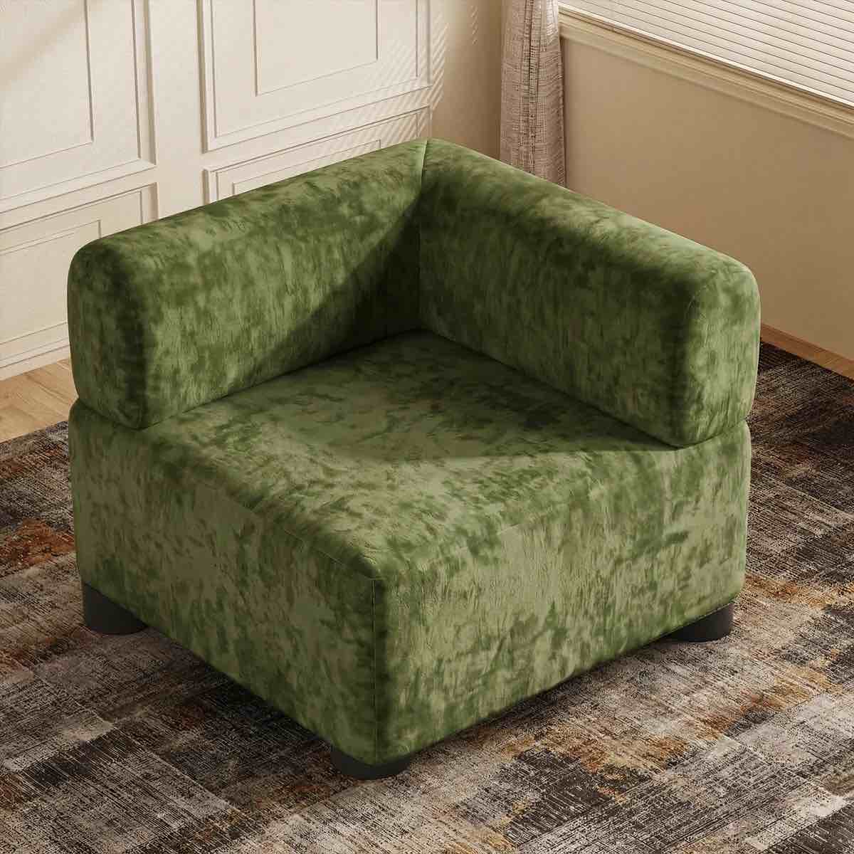 35-inch Chenille Corner Chair, No Tool Assembly