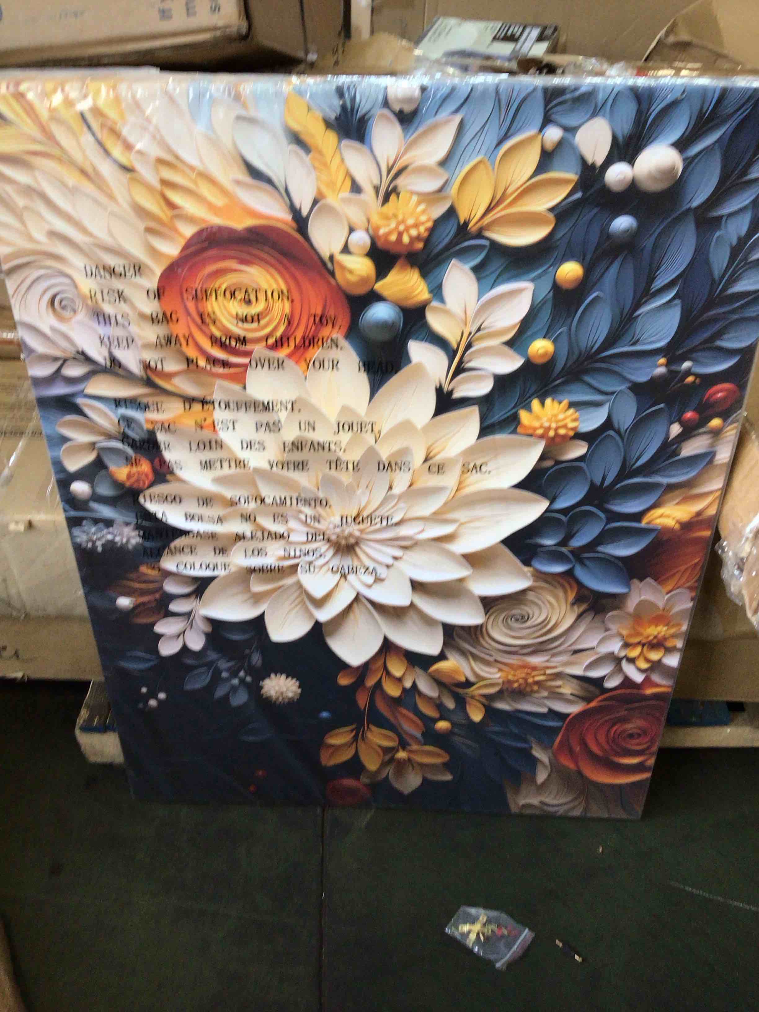 Orange Teal Botanical Whirlwind II "