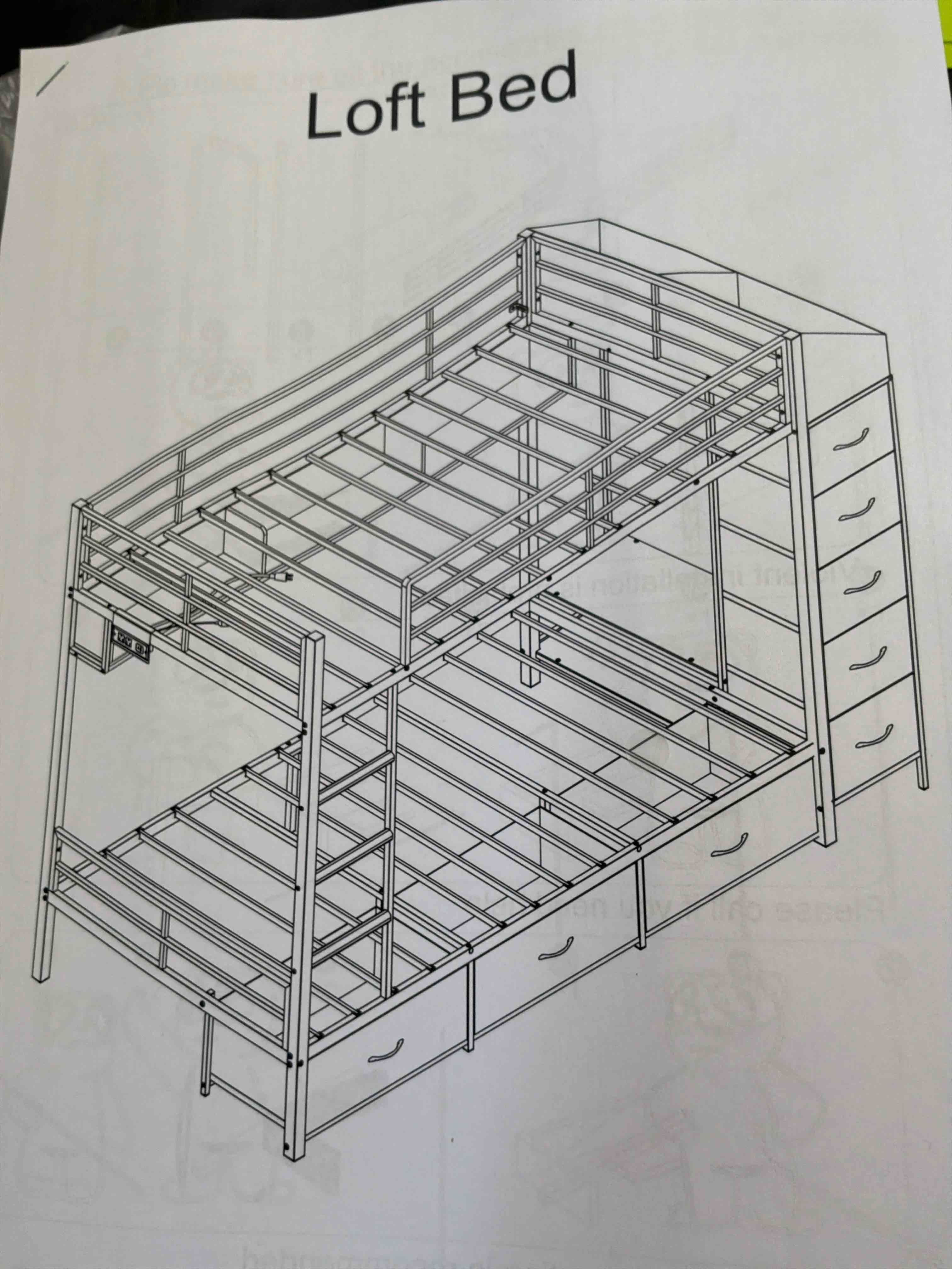 Condition photo showing Good Condition for (incomplete) loft bed twin, white color