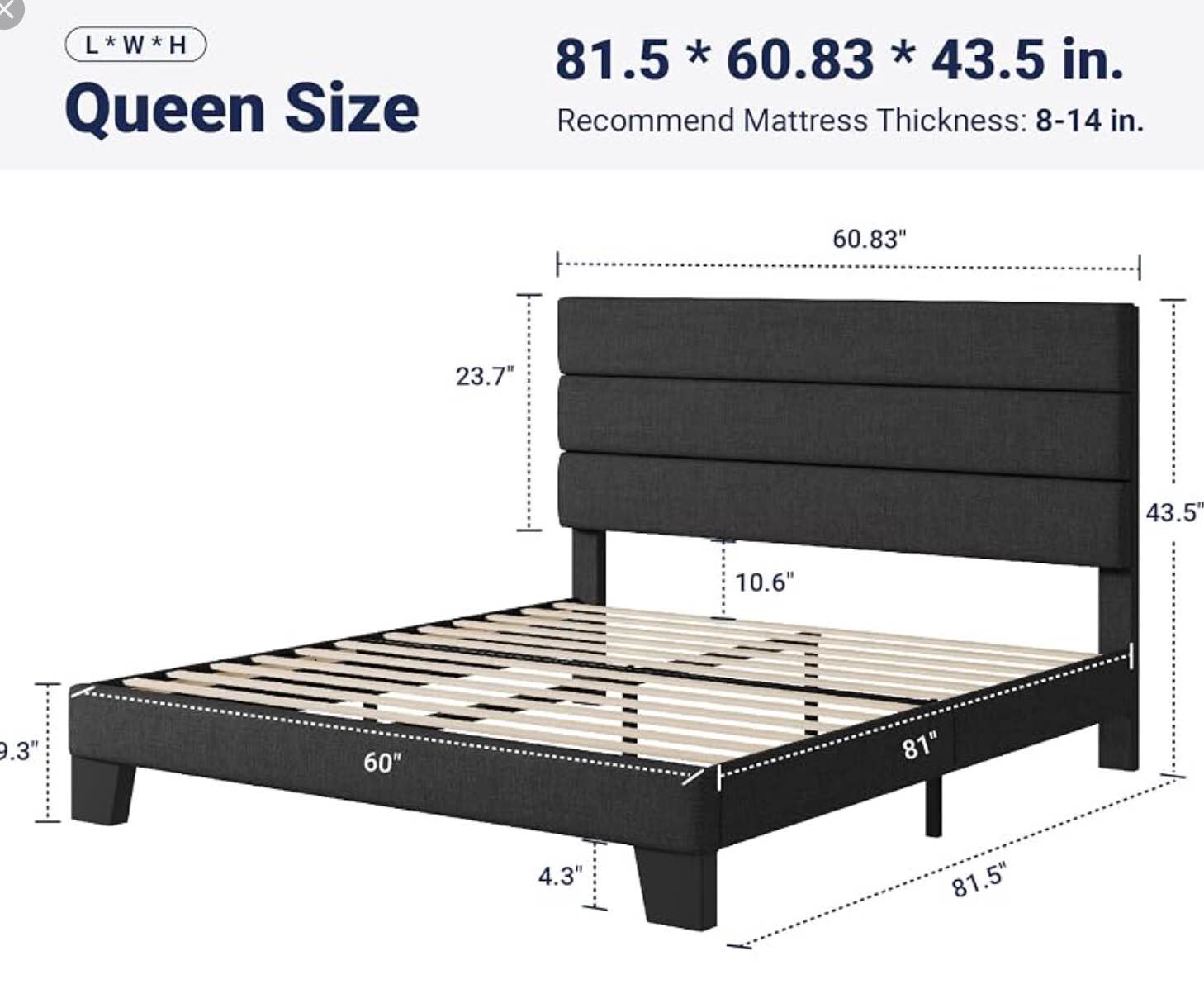 Condition photo showing Good Condition for incomplete allewie queen bed platform  