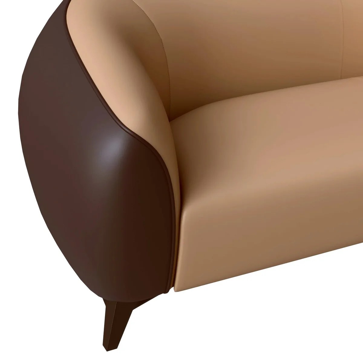 Condition photo showing New/Like New for opula 3-seater leather sofa with stainless steel legs