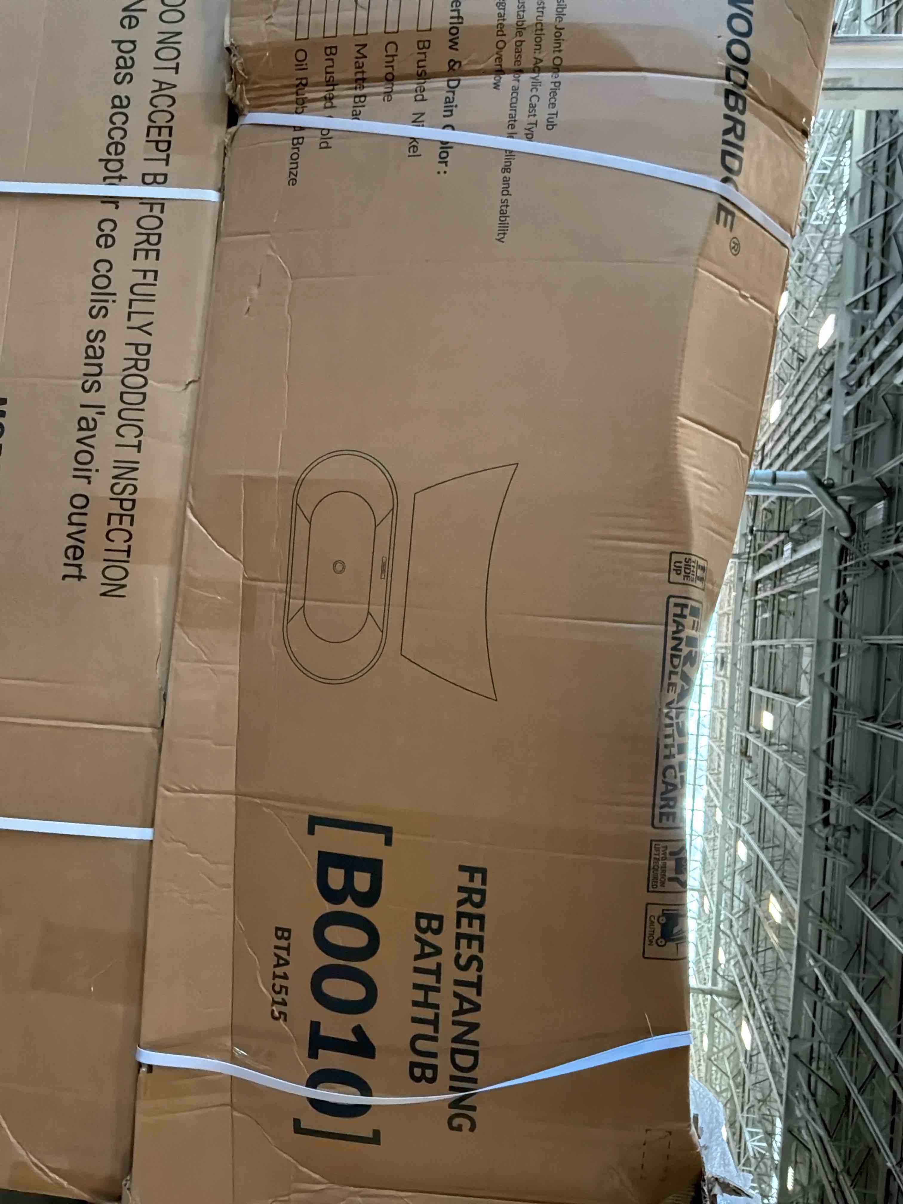 Condition photo showing As Is for freestanding bathtub b0010 