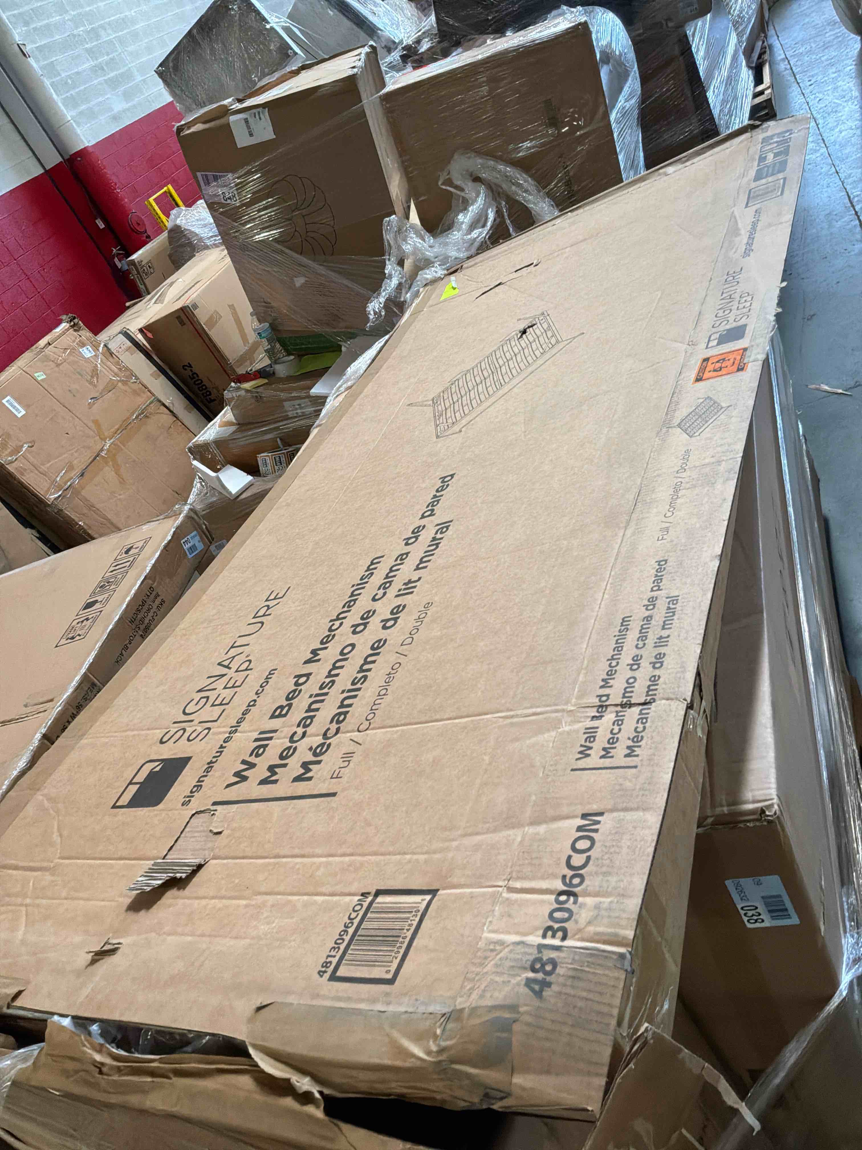 Condition photo showing As Is for wall bed frame and mechanism kits full / double bed size vertical opening (cabinet not included