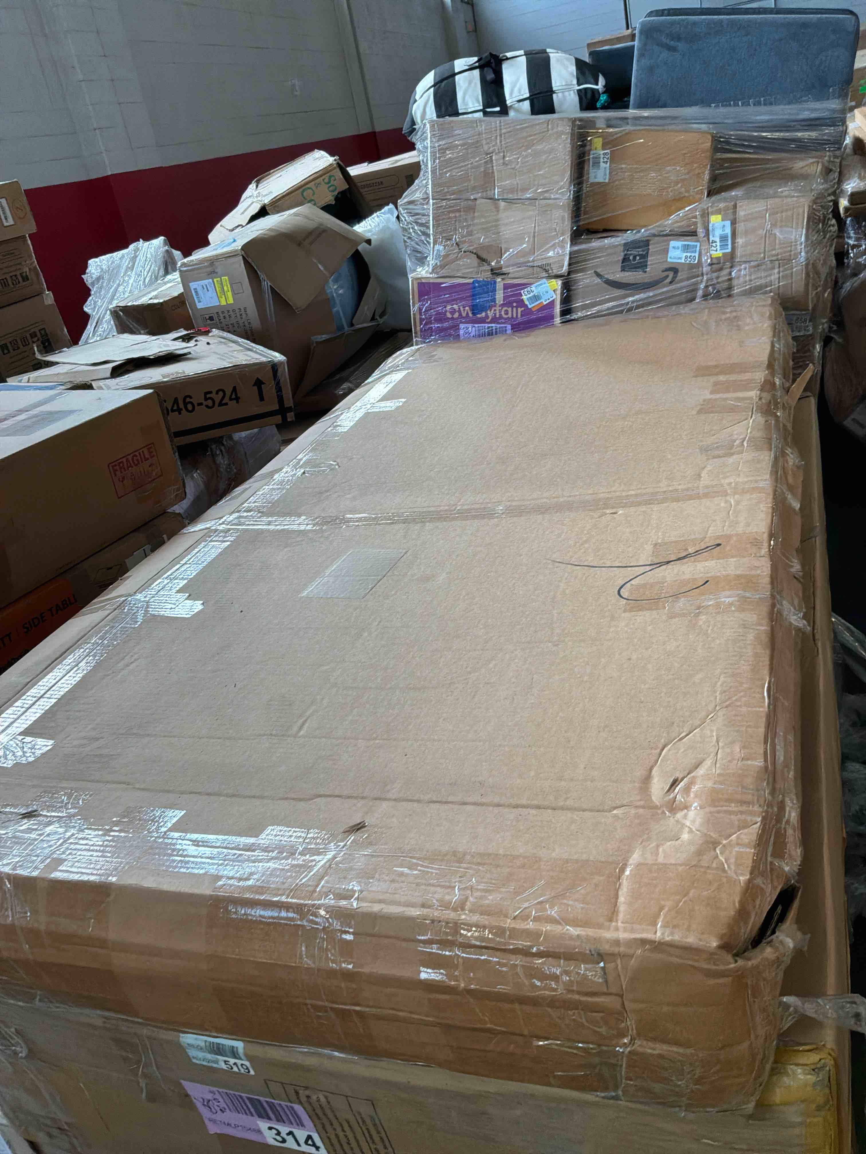 Condition photo showing Good Condition for 16 in. black metal frame king platform bed no box spring needed