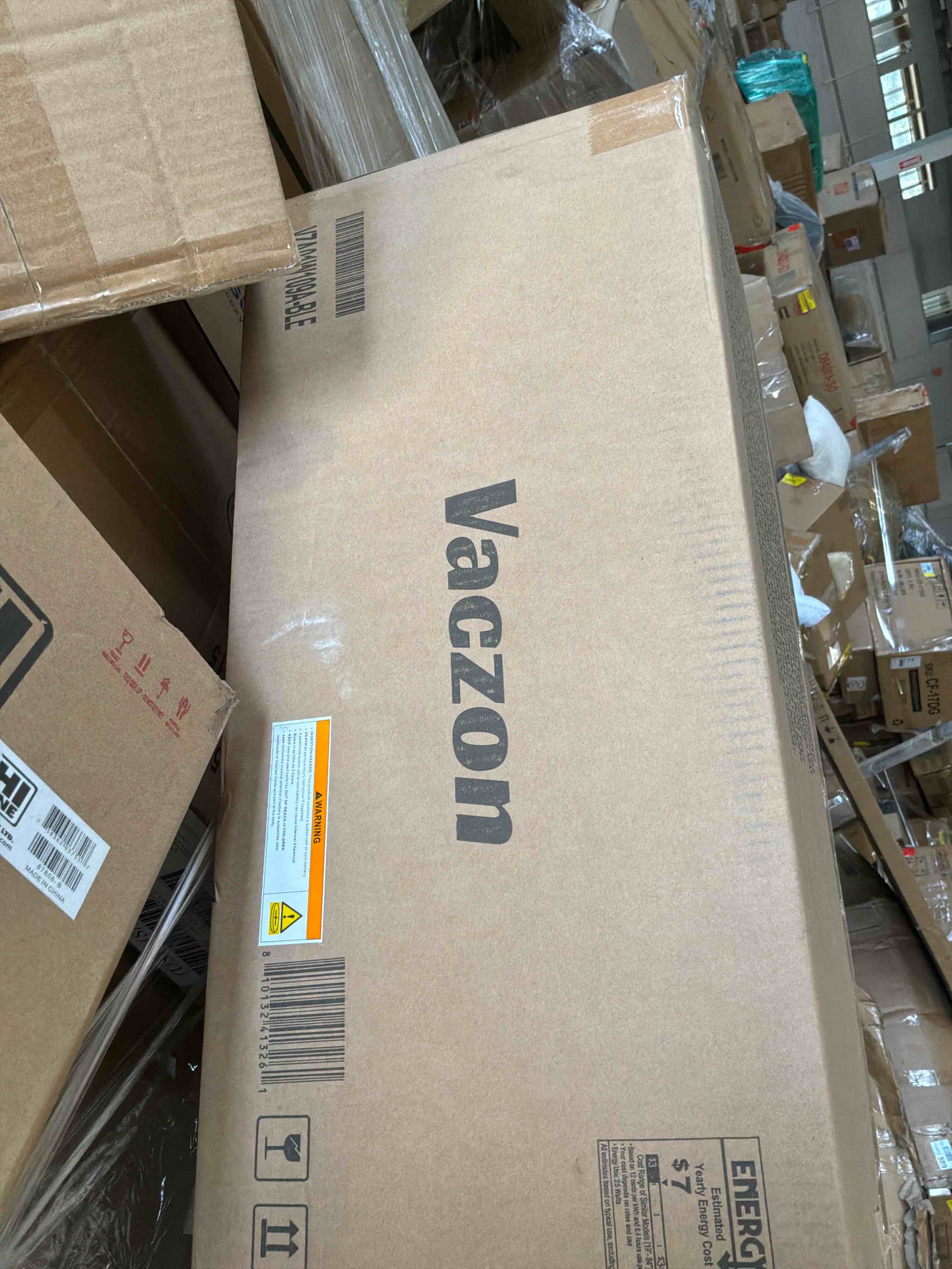 Condition photo showing New/Like New for vaczon 52-in matte black led ceiling fan with light and remote control included