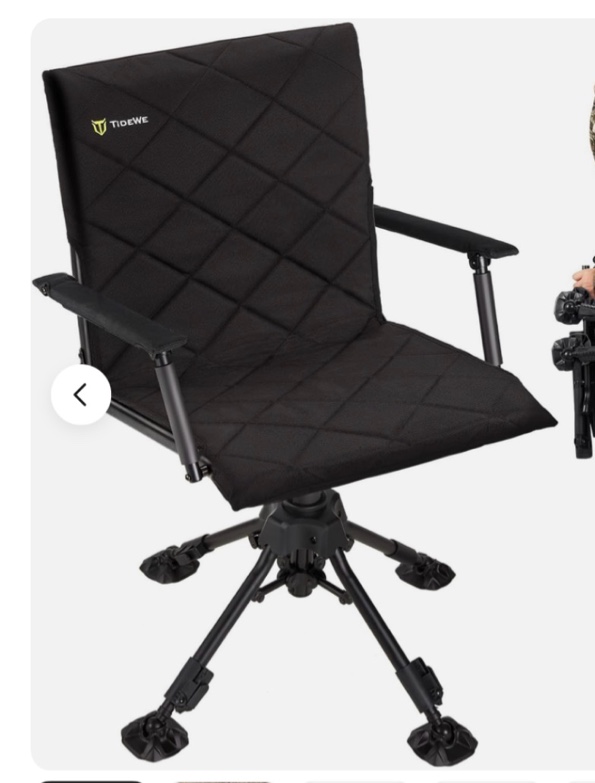heated hunting chair adjustable height 360° swivel blind chair
