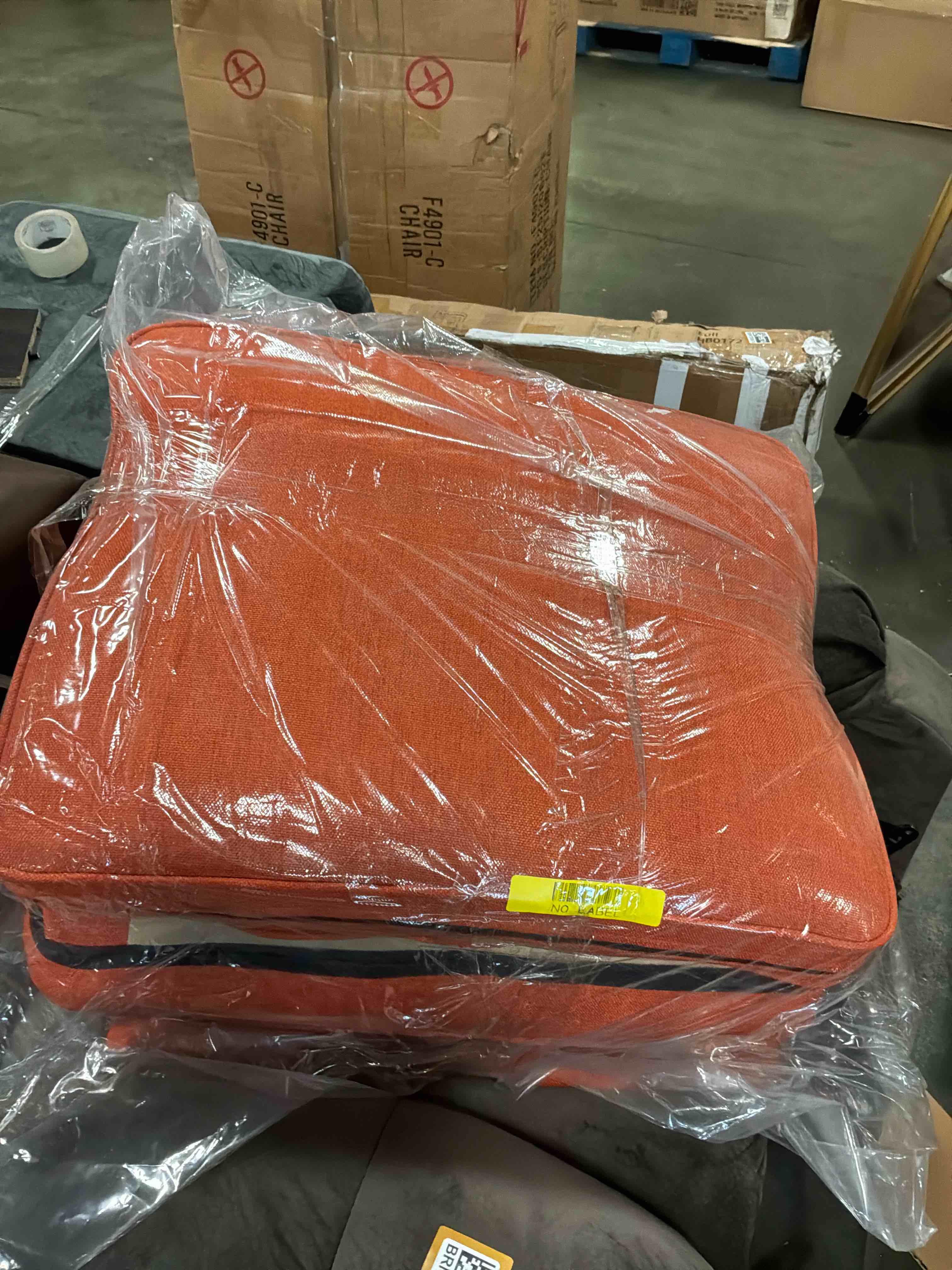 Condition photo showing Good Condition for similar to bonnlo linen burnt orange mid century modern accent chair, soild wood padding lounge armchairs side sitting chairs for living room, bedroom, guest room