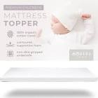 MODERA ORGANIC COTTON CRIB TOPPER, CERTIPUR-US VENTILATED 2-INCH MEMORY FOAM MATTRESS PAD FOR STANDARD BABY CRIB TODDLER BED W/WASHABLE WATERPROOF COVER, SOFT PADDING, NONSLIP BOTTOM, TRAVEL STRAP 26"X38"X2"