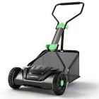workprox 16-inch push reel lawn mower, adjustable height 5-blade reel mower with removable 8-gallon grass catcher for yards and gardens, black