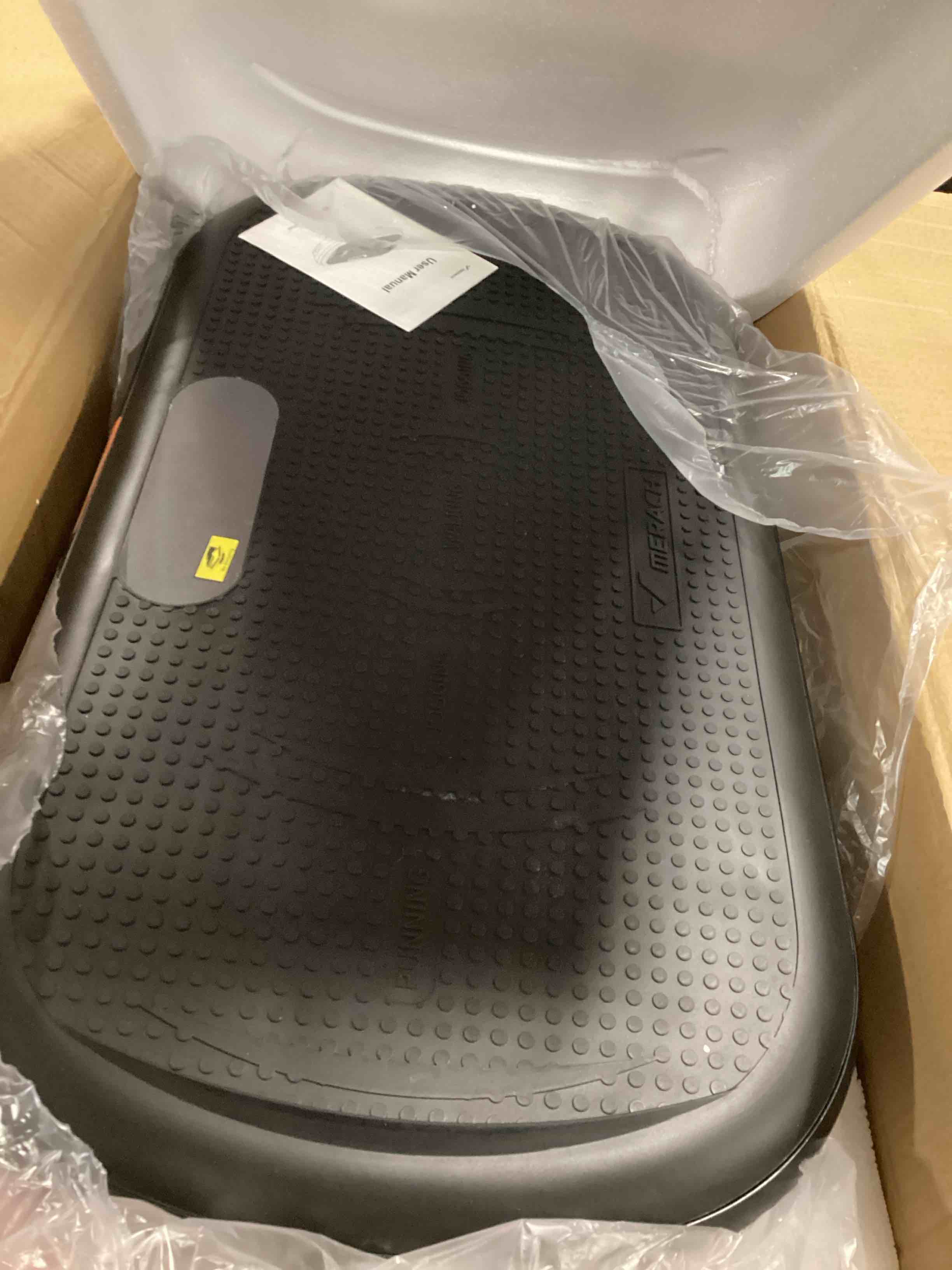 Condition photo showing Good Condition for merach cv40 curved vibration plate exercise machine with 440lbs capacity | 200w powerful motor, 13mm amplitude, shake plate for lymphatic drainage, bluetooth, silicone pedal, resistance band, home gym