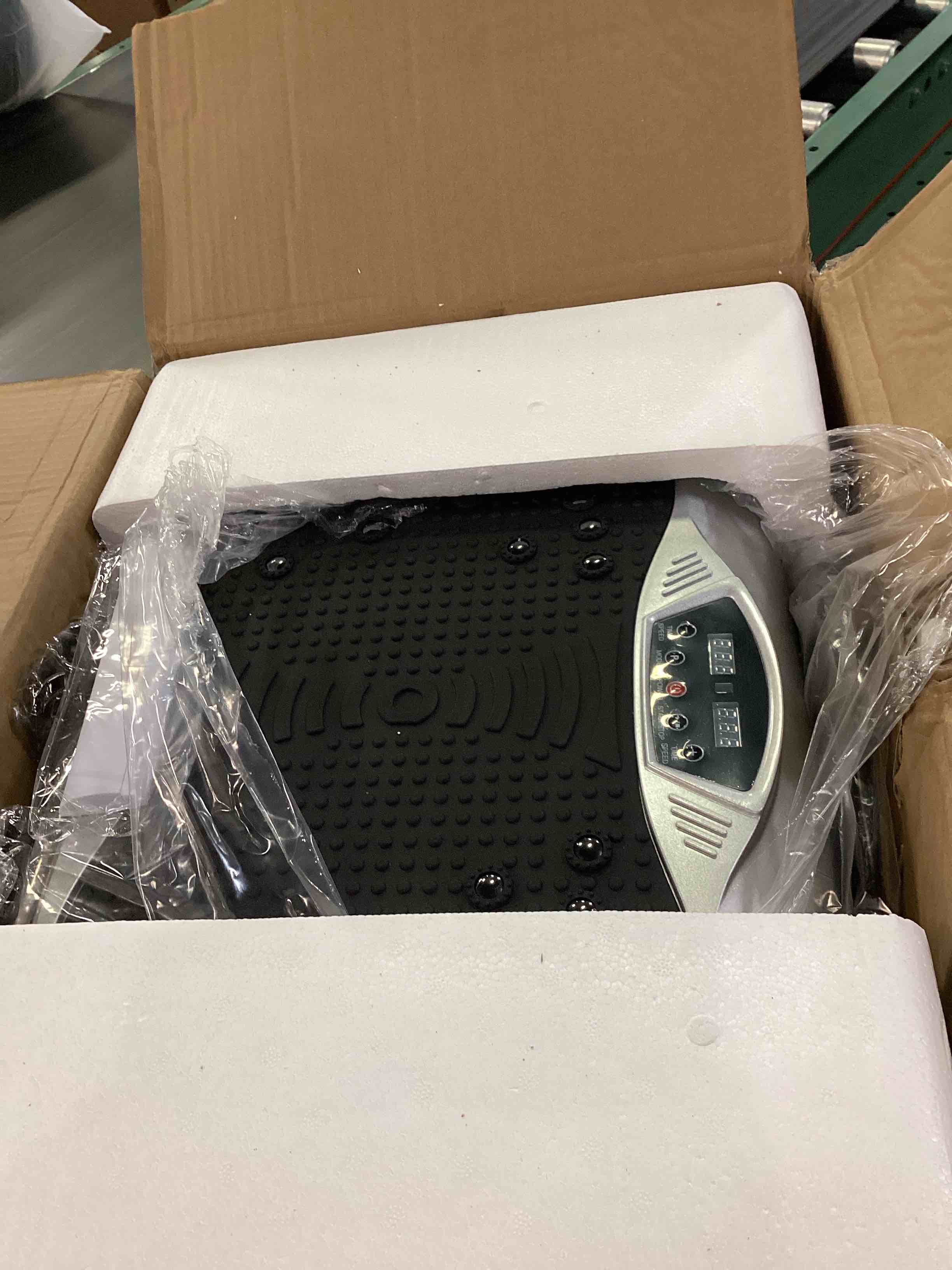 Condition photo showing Good Condition for vibration plate exercise machine - whole body workout vibration platform lymphatic drainage machine for weight loss home fitness with resistance bands remote silver