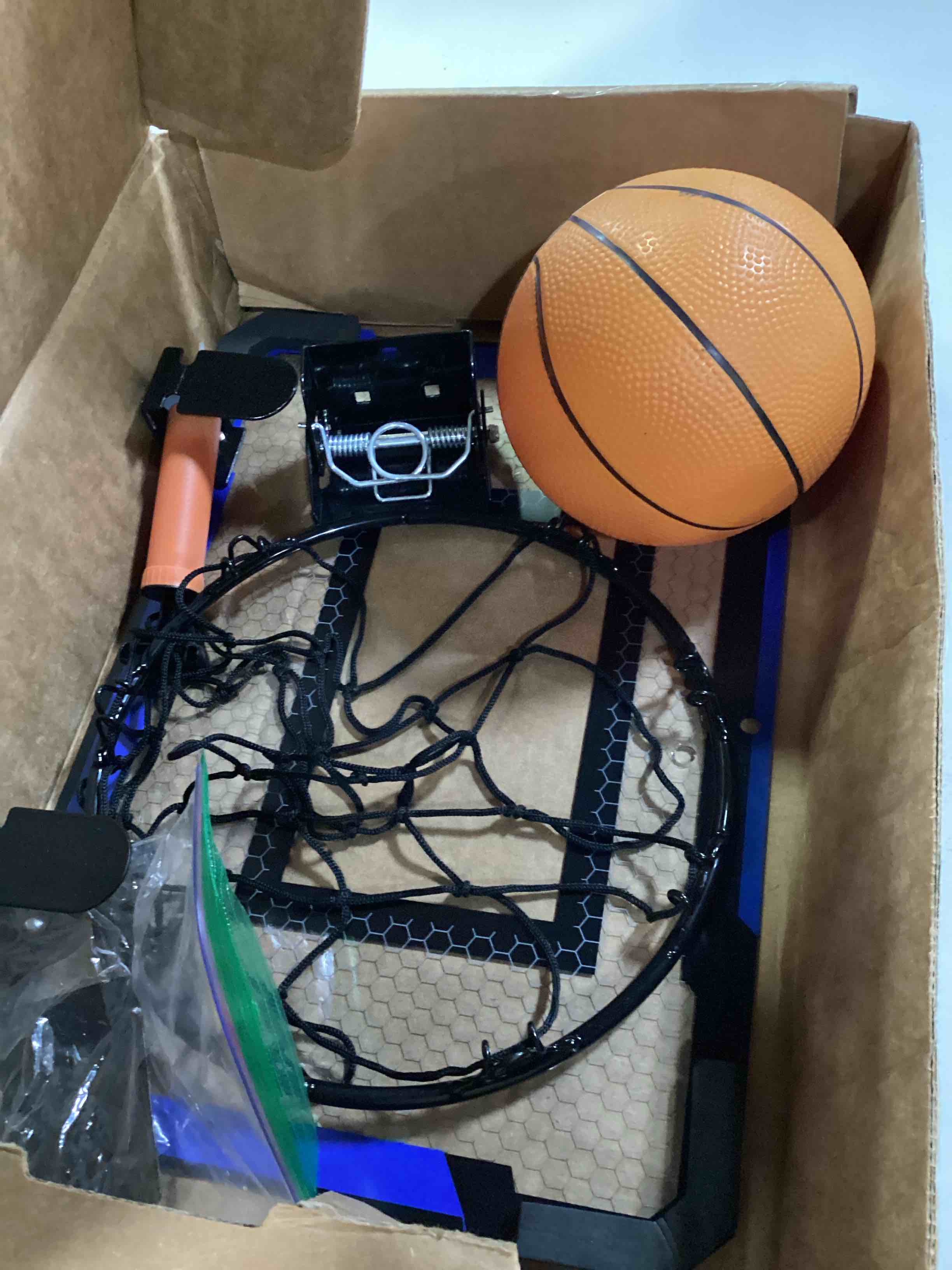Condition photo showing As Is for qdragon mini basketball hoop | over the door indoor, with 3 balls/inflator/breakaway rim, basketball toy gifts for kids and adults, suit for bedroom/office