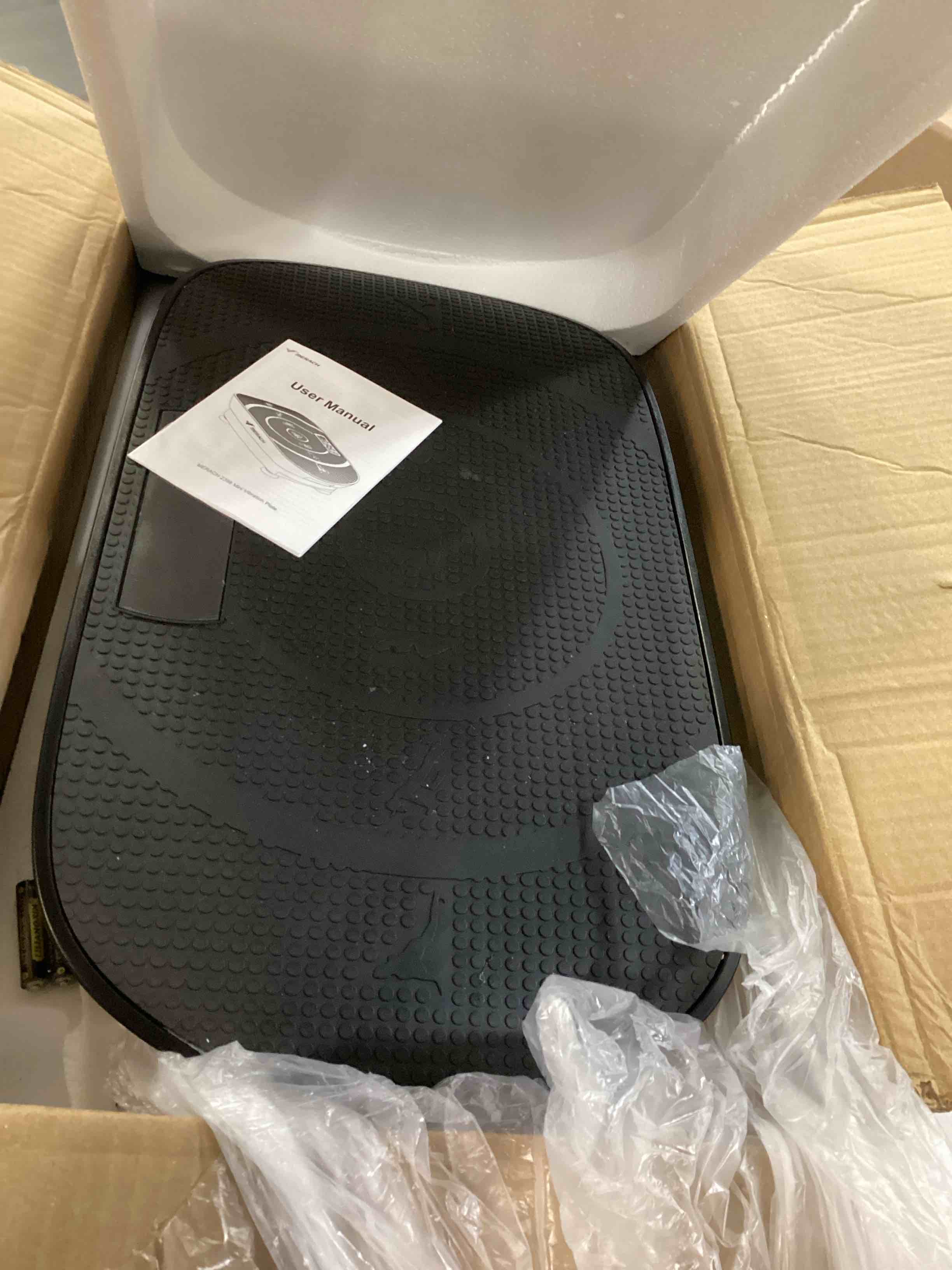 Condition photo showing Good Condition for merach vibration plate exercise machine, curved vibration plate for lymphatic drainage weight loss, vibrating plate with real-time calorie tracking on led display, workout equipment for home women men black