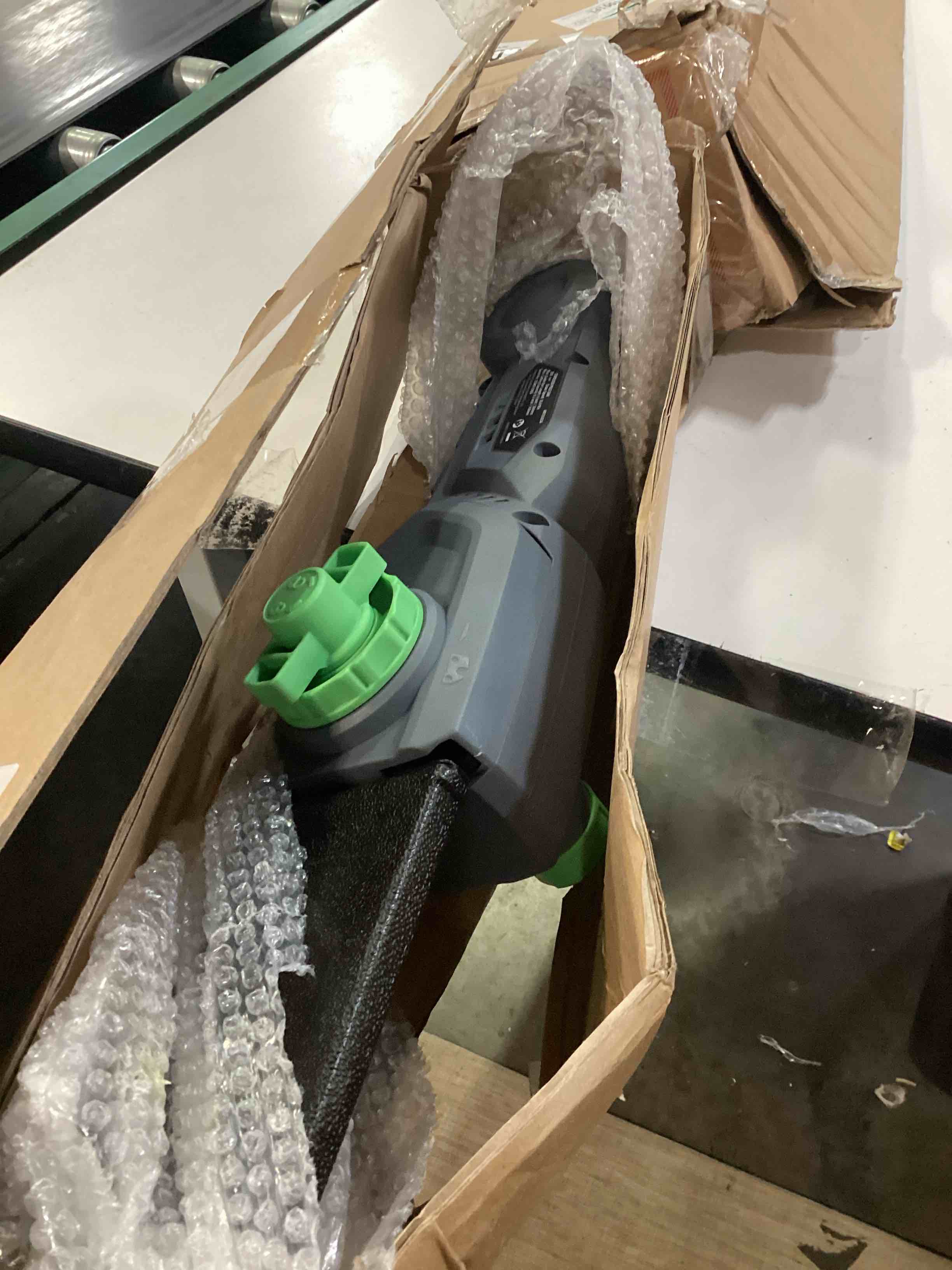 Condition photo showing As Is for workprox cordless pole saw with battery, 20v 4.0ah battery powered 8 inch electric pole chainsaw, 4000mah power bank with quick charge 3.0, lightweight, 9.2 ft max reach pole saw for tree trimming
