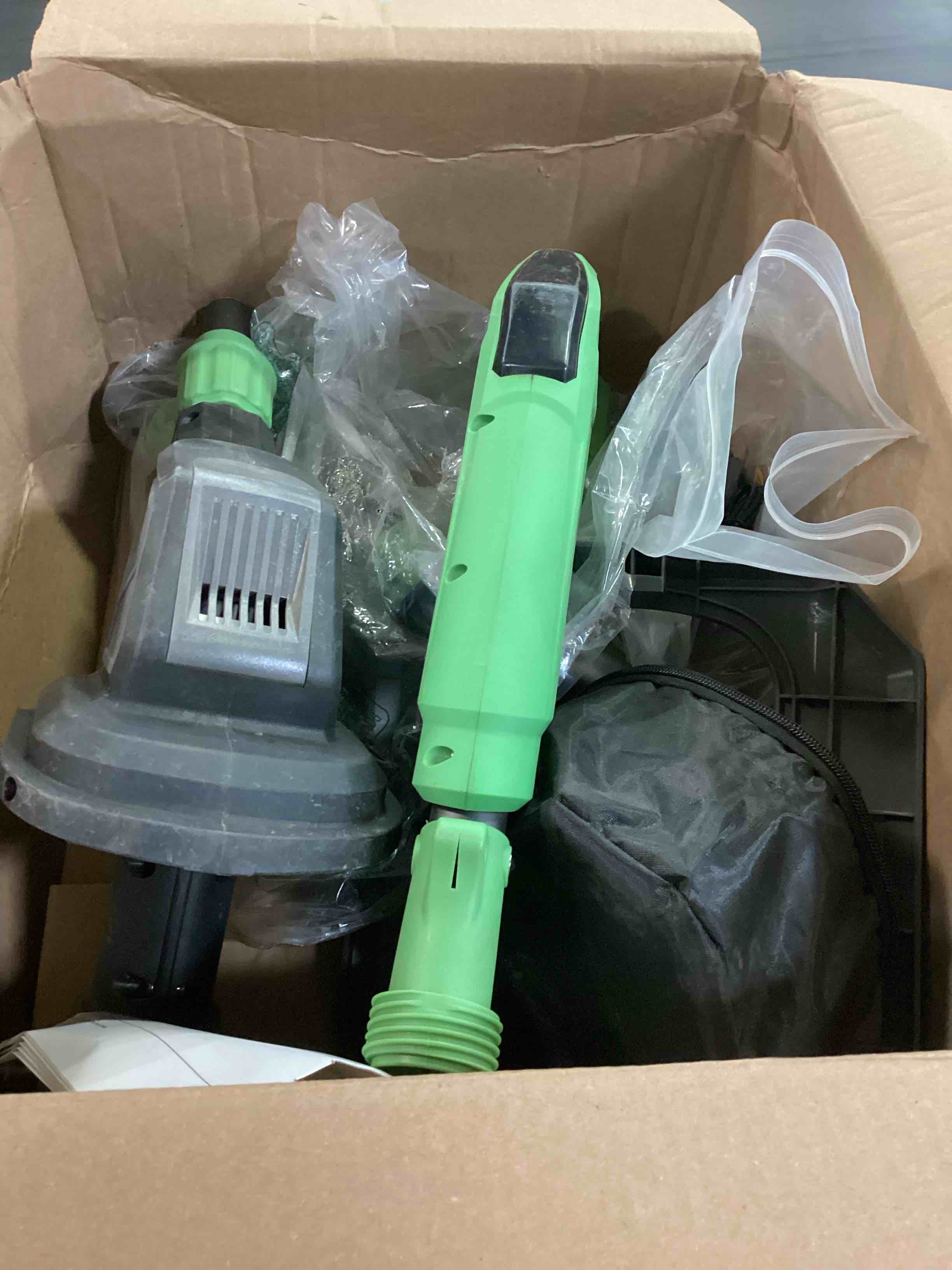 Condition photo showing As Is for workprox 20v cordless tiller cultivator, 4×12 durable steel tines, 8-inch wide & deep garden rototiller, 4.0ah battery powered, electric cultivator for soil, lawn & garden