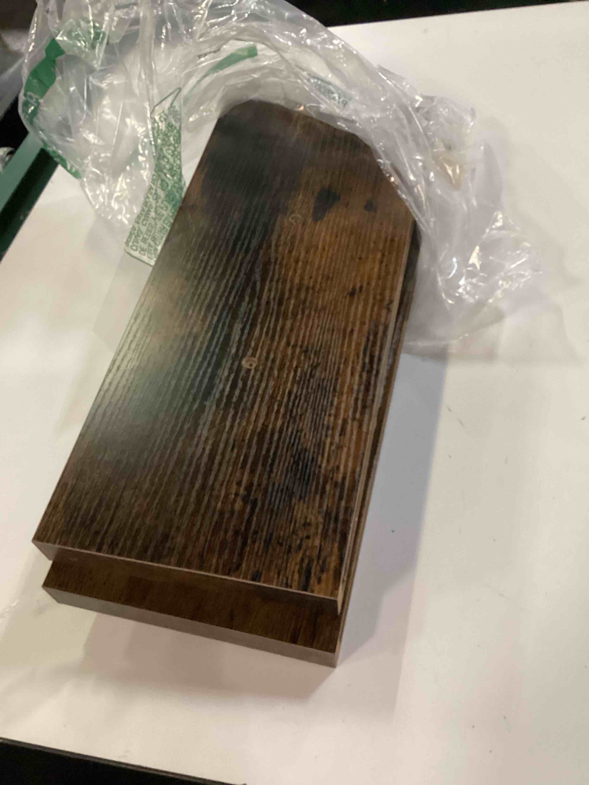 Condition photo showing As Is for shelves for wall bathroom shelf bedroom kitchen living room farmhouse small book shelf 16 inch set of 2, brown (015-bn2