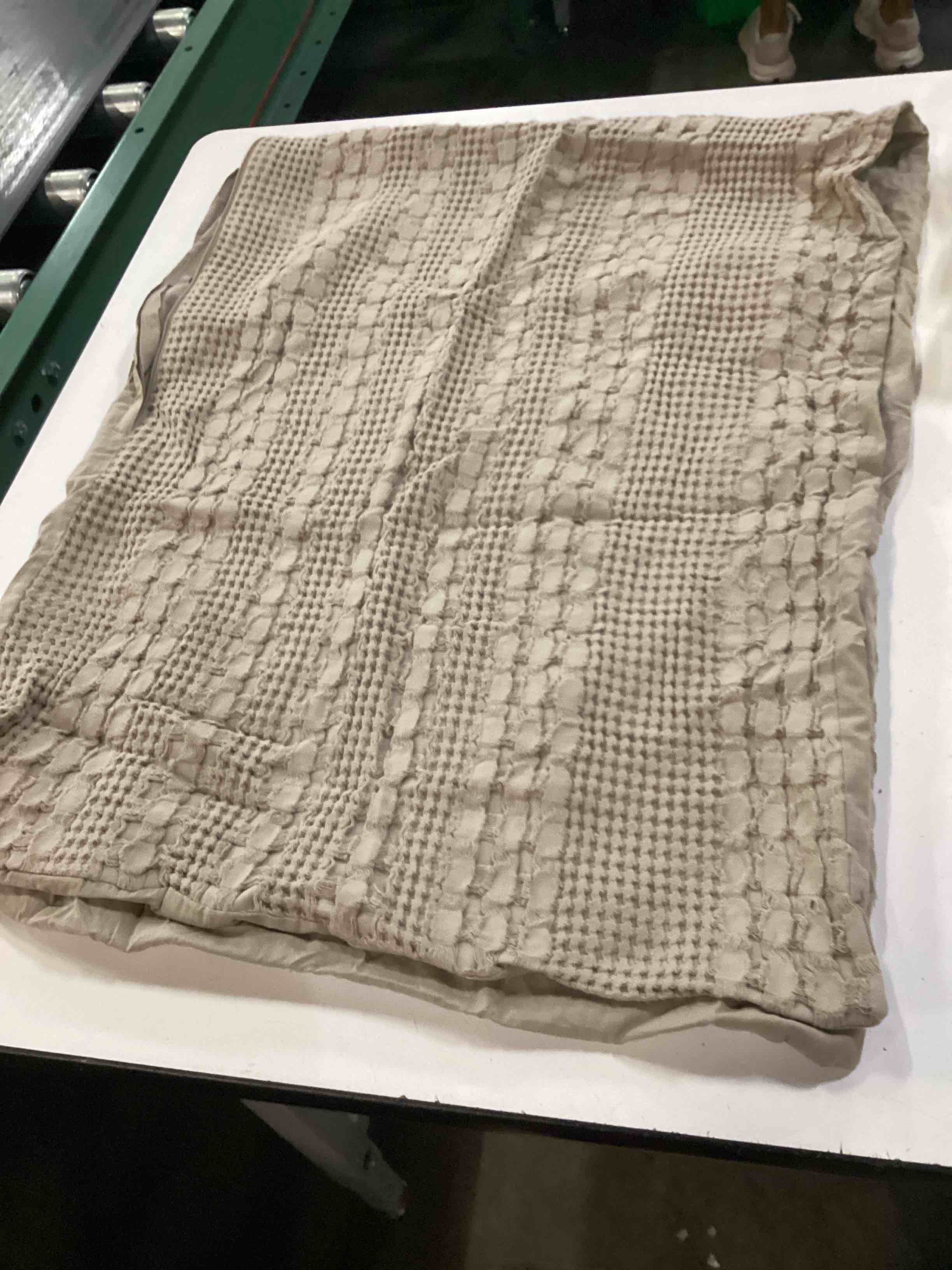 Condition photo showing As Is for phf 100% cotton waffle body pillowcase with zipper, 1 pack 20" x 54" skin-friendly pillow sham, no filling, aesthetic woven and breathable waffle weave body pillow cover for bed, oatmeal
