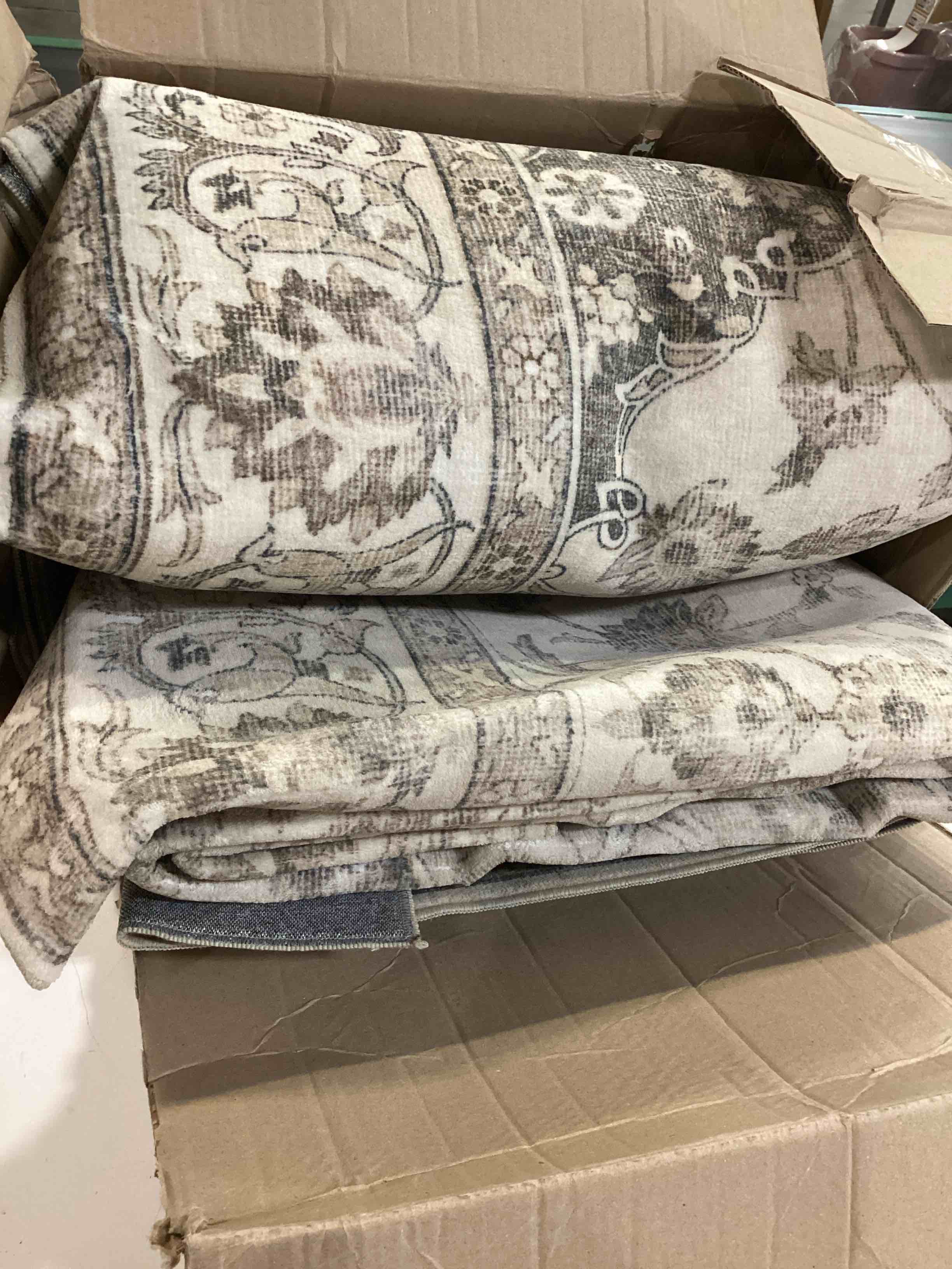 Condition photo showing As Is for berthmeer 8x10 area rugs for living room bedroom vintage beige dining room farmhuose large carpets washable non-slip soft low pile traditional distressed oriental indoor throw rug for office playroom