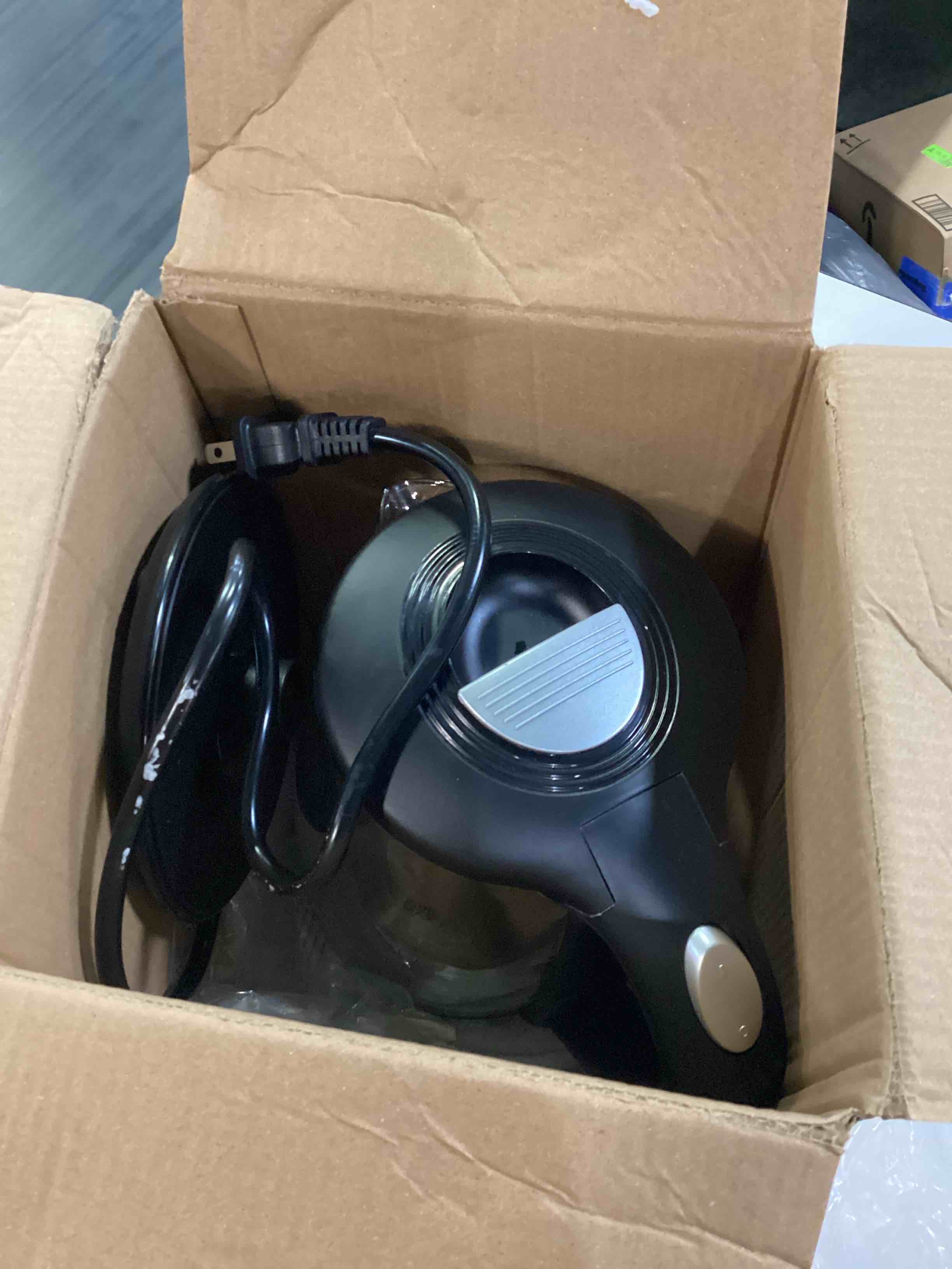 Condition photo showing As Is for topwit electric kettle glass hot water kettle, 2.0l water warmer, bpa-free stainless steel lid & bottom, tea kettle with fast heating, auto shut-off & boil dry protection 2.1 quarts black
