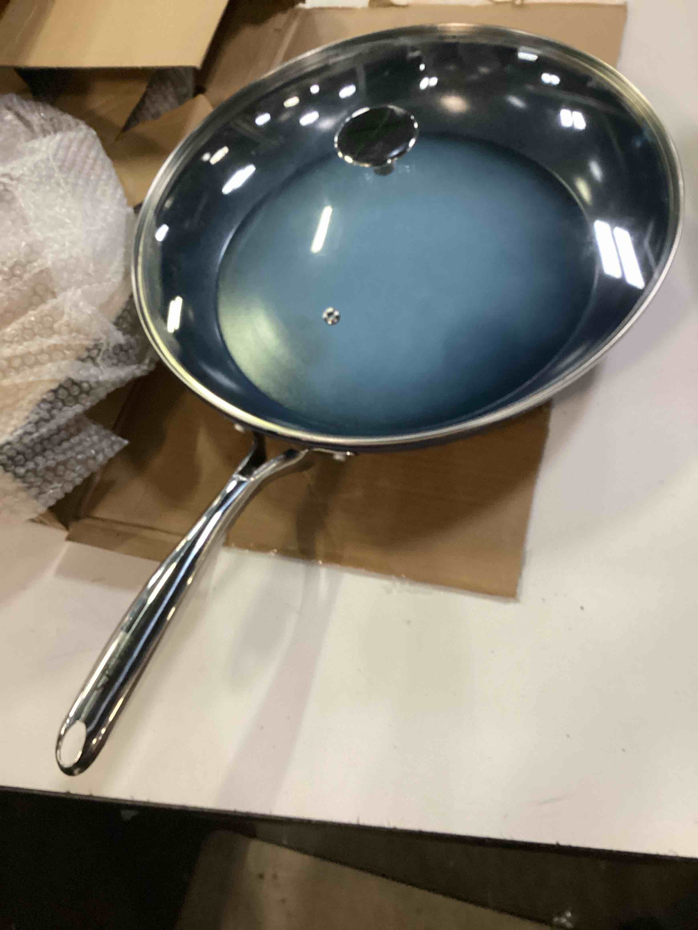 Condition photo showing Good Condition for koch systeme cs 14 inch frying pan with lid, large cooking pan for use, oven safe, induction compatible, blue