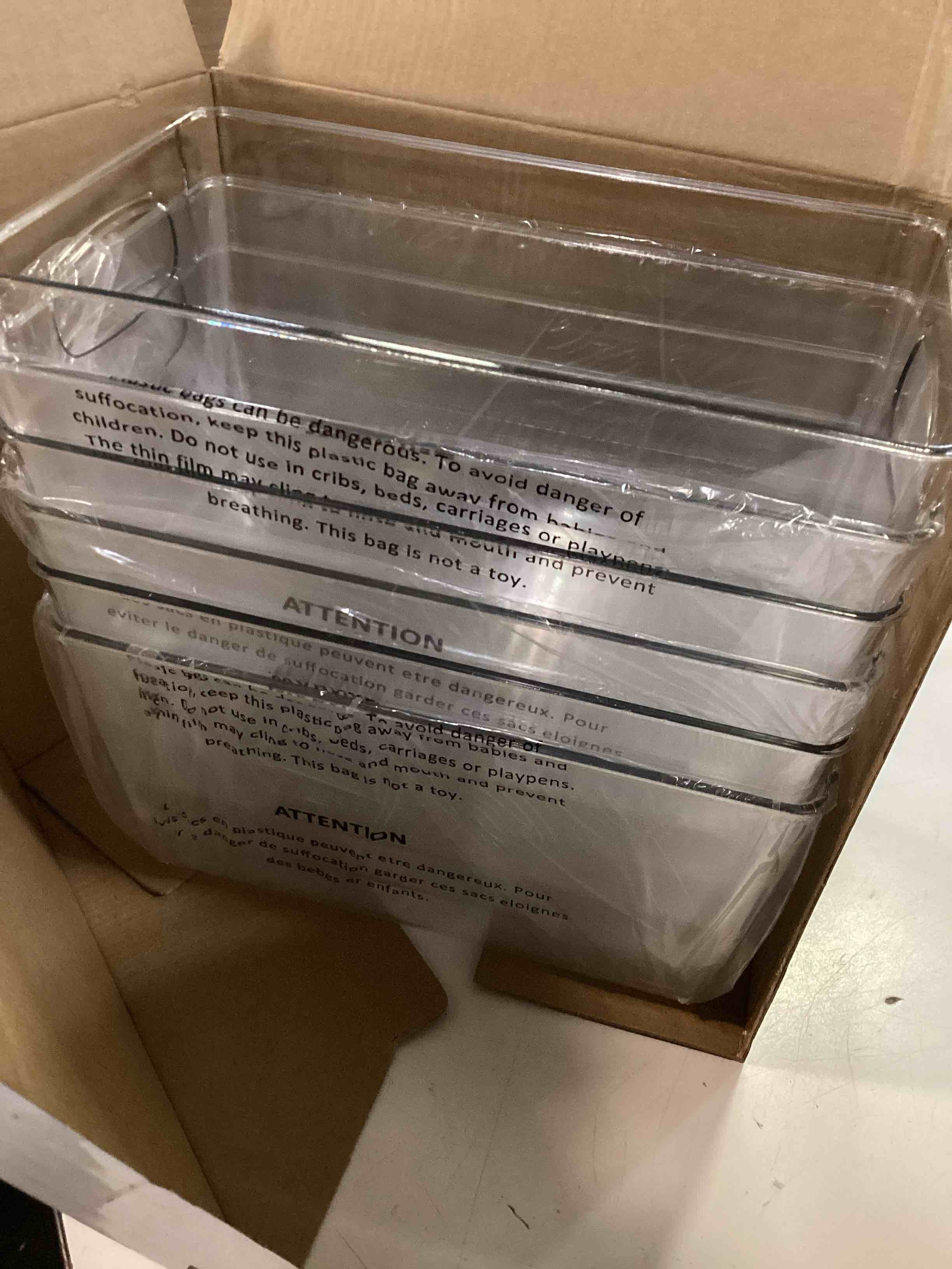 Condition photo showing Good Condition for clearspace clear plastic storage bins – perfect kitchen organization and storage or pantry storage – fridge organizer, pantry organization and clear storage bins, cabinet organizers 6 pack