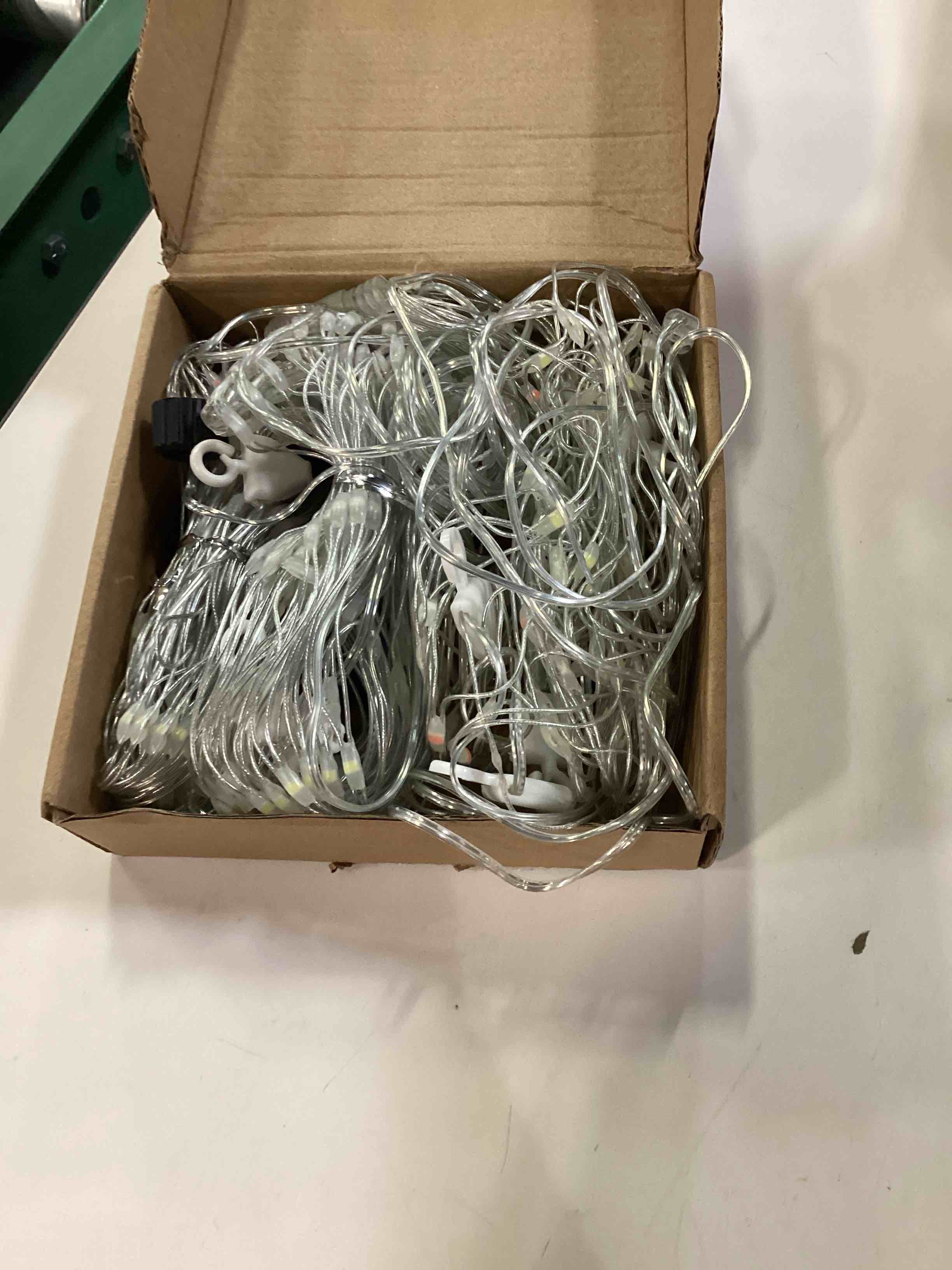 Condition photo showing As Is for leisure world 3 pack 450 led american flag bunting flags lights - super bright waterproof usa string lights for patriotic decoration on usa 250 anniversary, july 4th,memorial day,christmas & party half fan flag lights