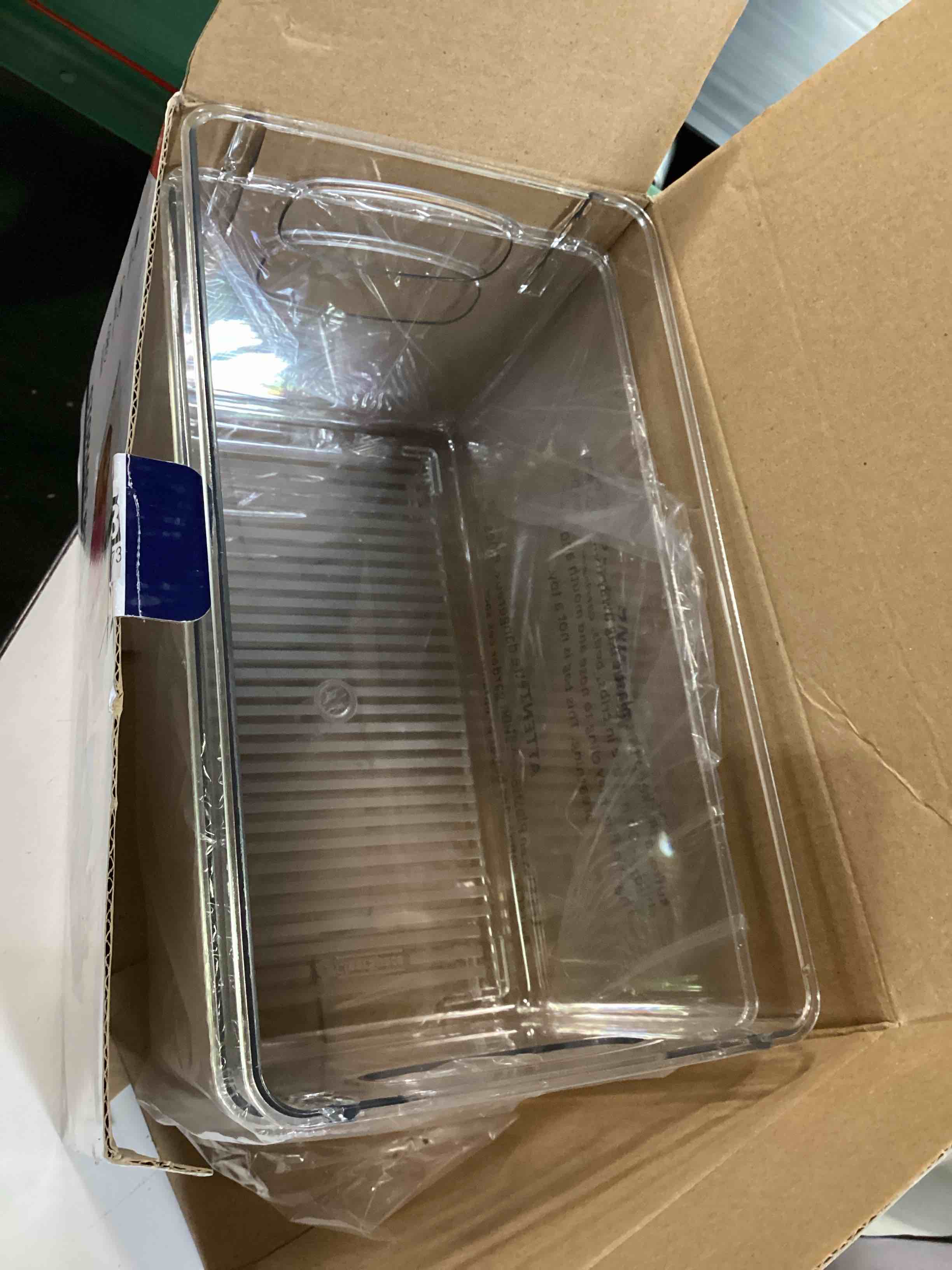 Condition photo showing Good Condition for clearspace clear plastic storage bins – perfect kitchen organization and storage or pantry storage – fridge organizer, pantry organization and clear storage bins, cabinet organizers 2 pack