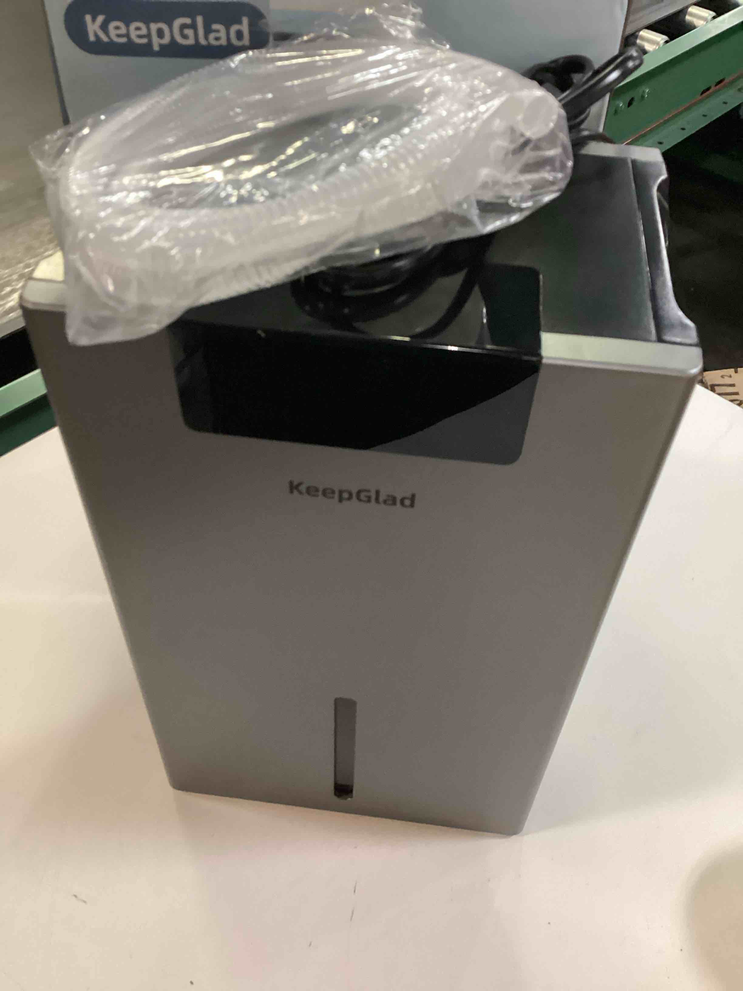 Condition photo showing Good Condition for keepglad dehumidifier, 98oz dehumidifiers for home(1000sq.ft), humidity display dehumidifier for basement bathroom bedroom, auto shut off, washable filter, drain hose, timer, 7 ambient lights, gray
