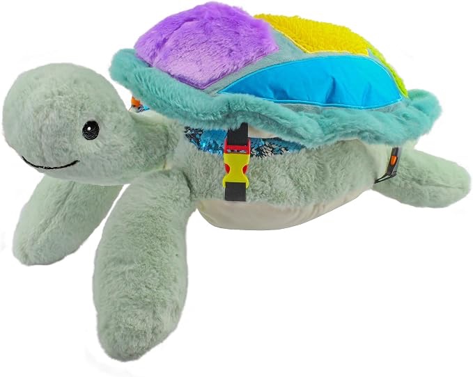 meavia weighted sensory lap pad sea turtle plush, stuffed turtle toy with detachable lap pillow, feelix collection