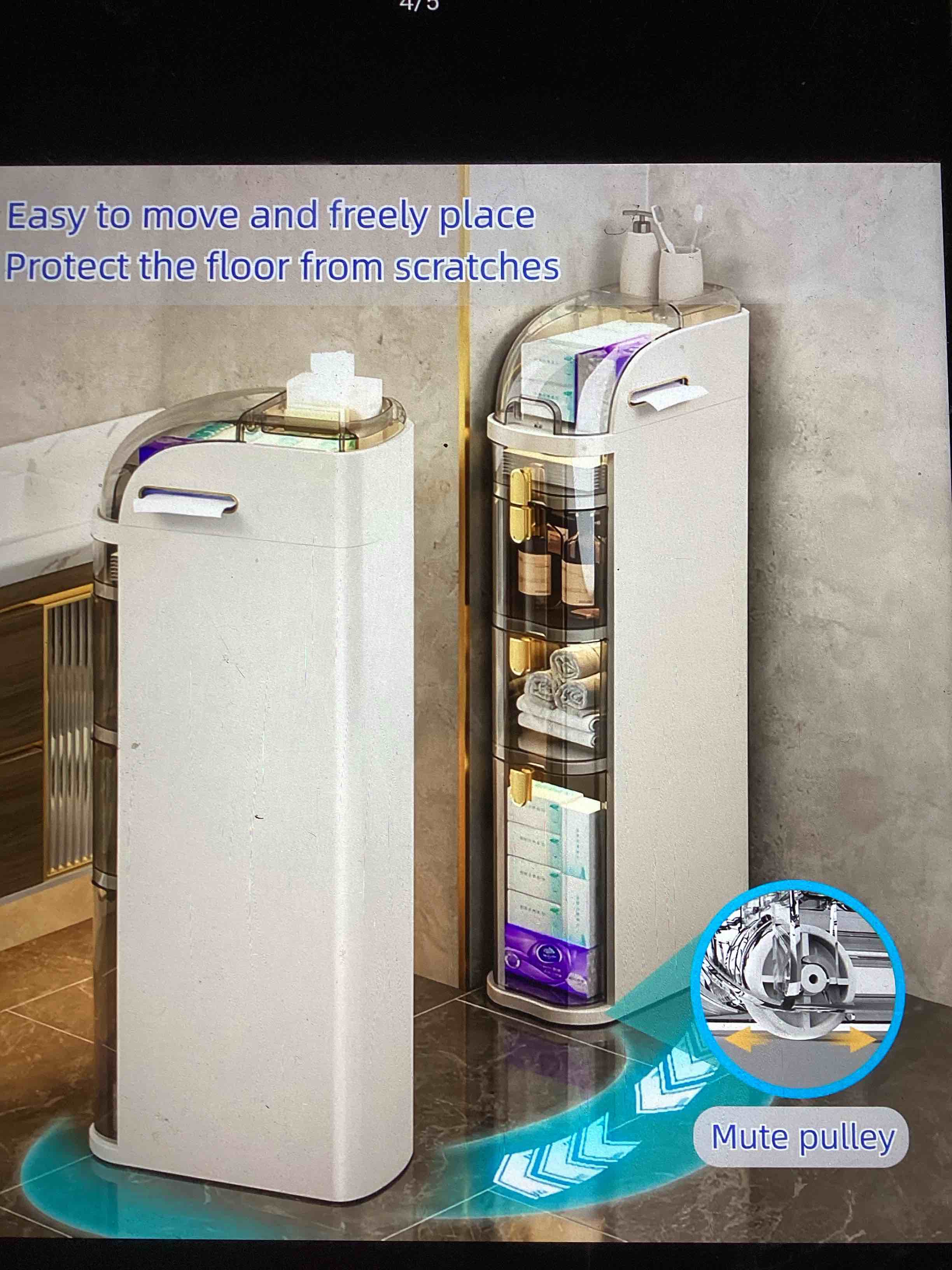 4-tier slim bath room. storage cabinet