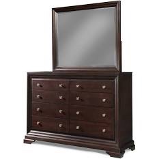 pottery barn brown 8 drawer dresser with mirror