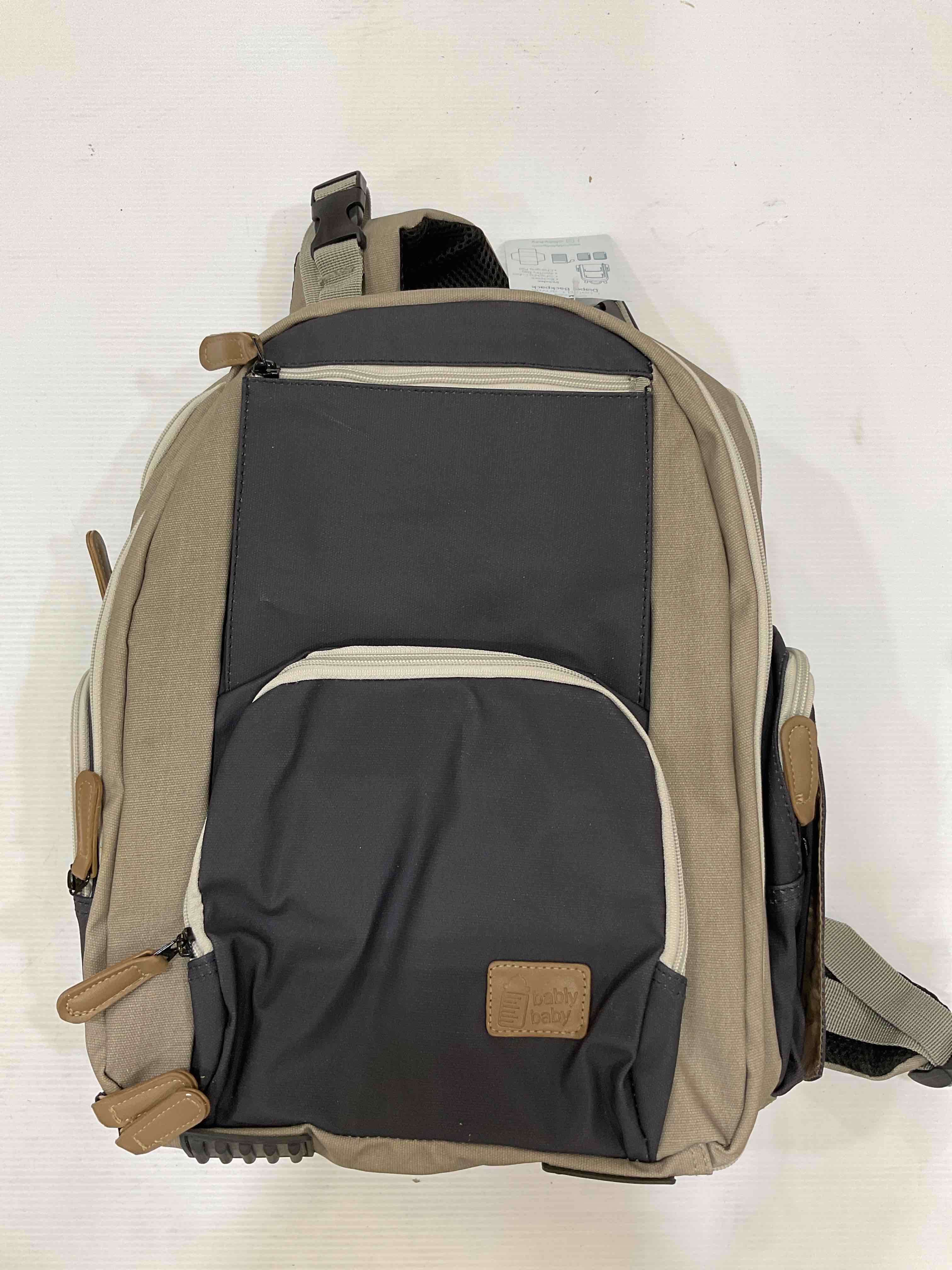 Bably Baby Coated Canvas Diaper Backpack