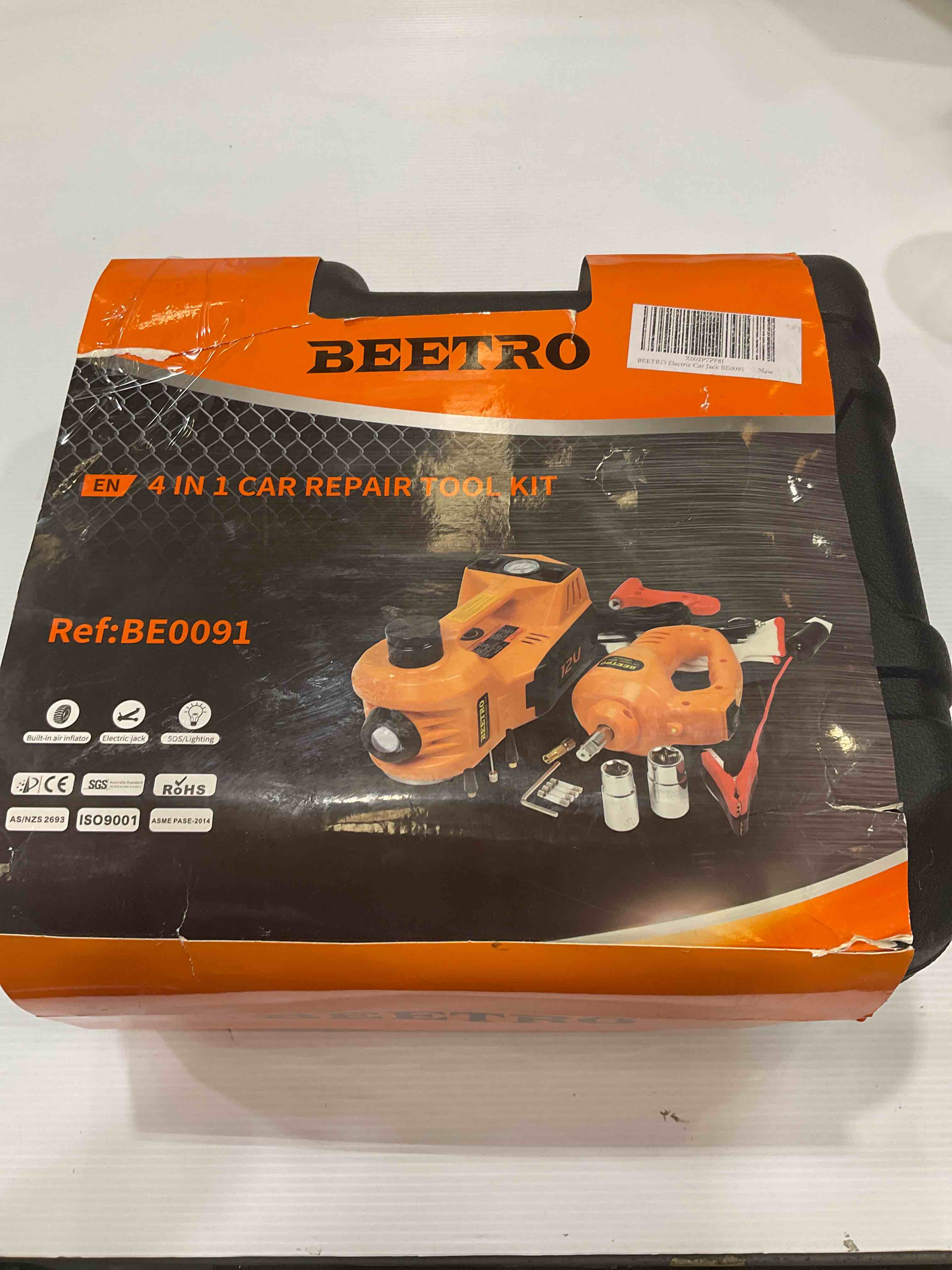 BEETRO 4 in 1 Electric Car Jack, Electric Hydraulic Jack 3 Ton(6600 lbs) with Tire Inflator Pump and Electric Wrench, DC 12V Car Floor Jack Electric Jack Lift for an Emergency Tire Change