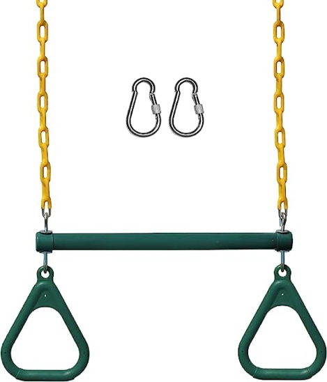 Jungle Gym Kingdom Tree Swing for Kids - Single Disc Seat and Rainbow Climbing Rope Set w/ Carabiner and 4 Foot Strap - Treehouse and Outdoor Playground Accessories - Red