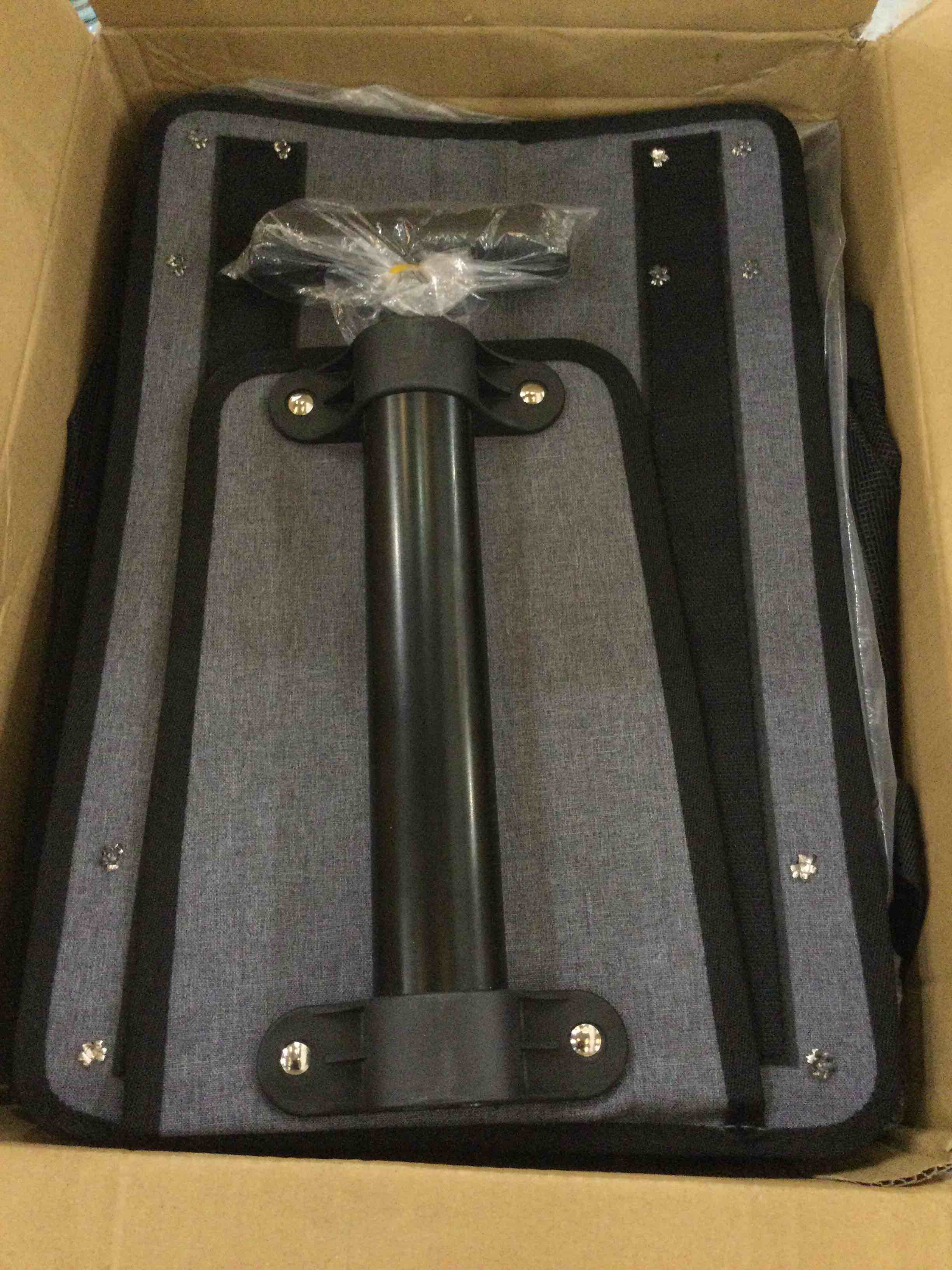 Lekesky Cat Dog Carrier with Wheels Airline Approved Rolling Pet Carrier with Telescopic Handle and Shoulder Strap, Grey