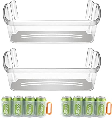 2 Pack 240323002 Refrigerator Door Bin Shelf Compatible with Frigidaire & Electrolux Bottom 2 Shelves on Refrigerator Side, PS429725, AP2115742 Replacement Parts Upgraded