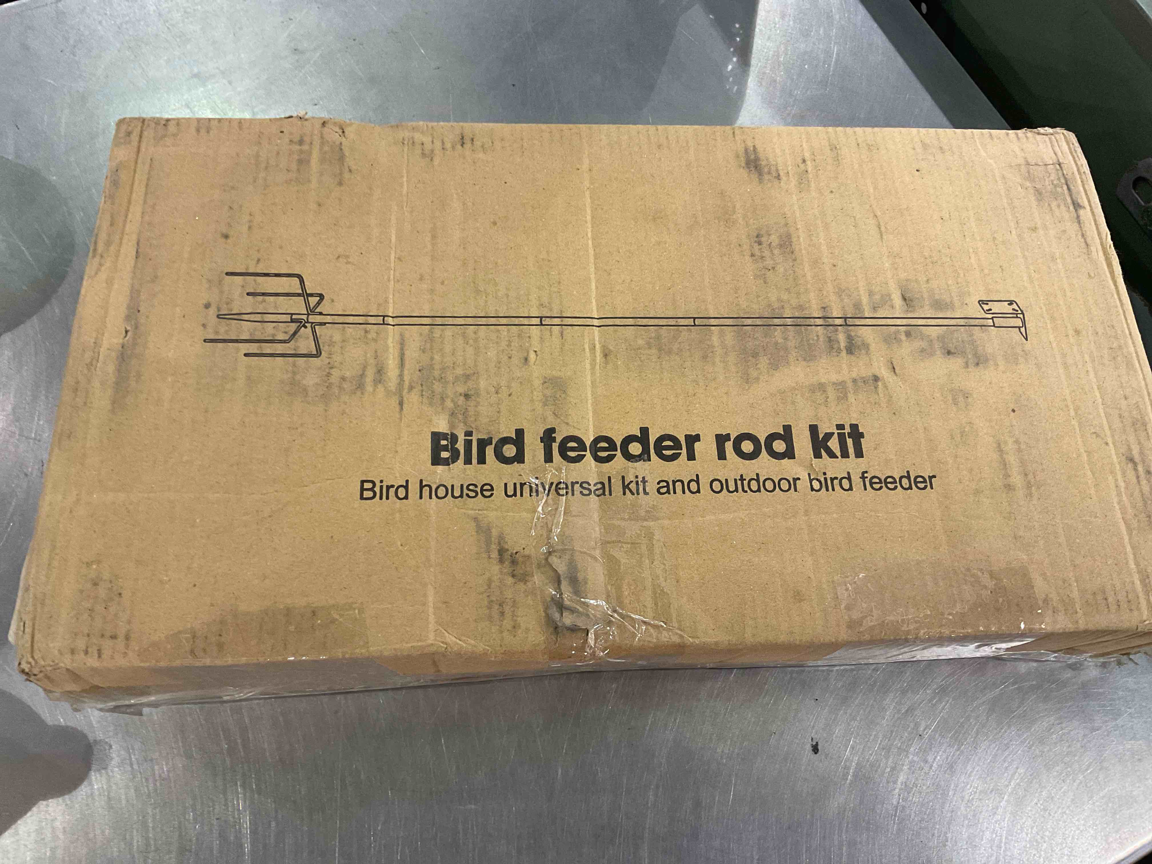 ERYTLLY Bird House Pole Mount Kit 80 Inch - Adjustable Hummingbird Bird Feeder Post Support Rod Universal Stand Set with 5 Prongs for Outdoor, Yard, Garden Decor, Black