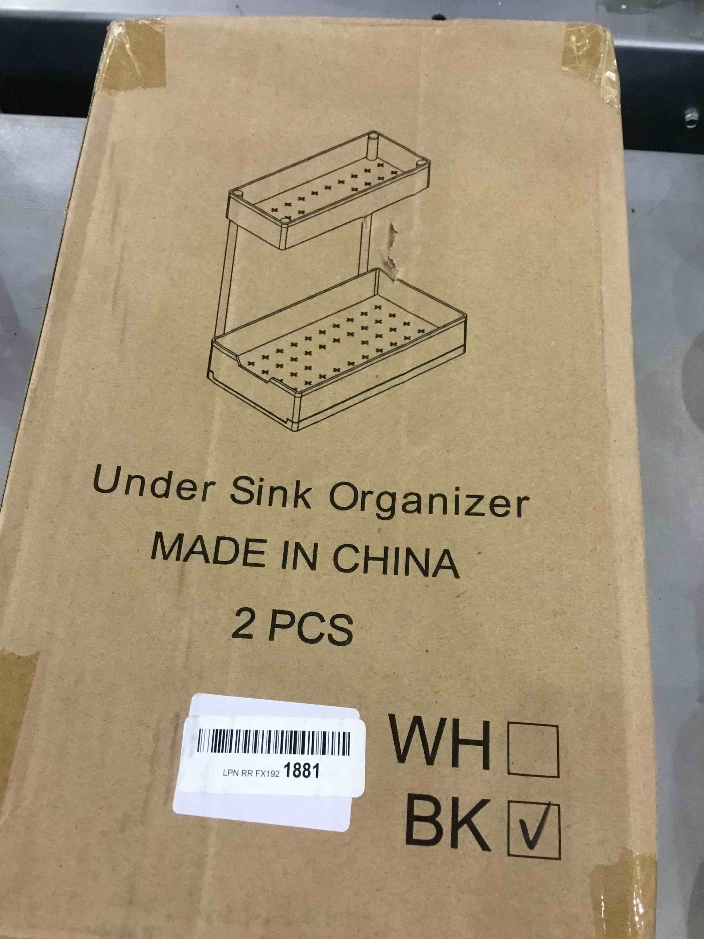 2 Pack Under Sink Organizer, 2 Tier Bathroom Cabinet Organizer with Sliding Basket, Multi-Purpose Under Sink Organizers and Storage for Bathroom Kitchen