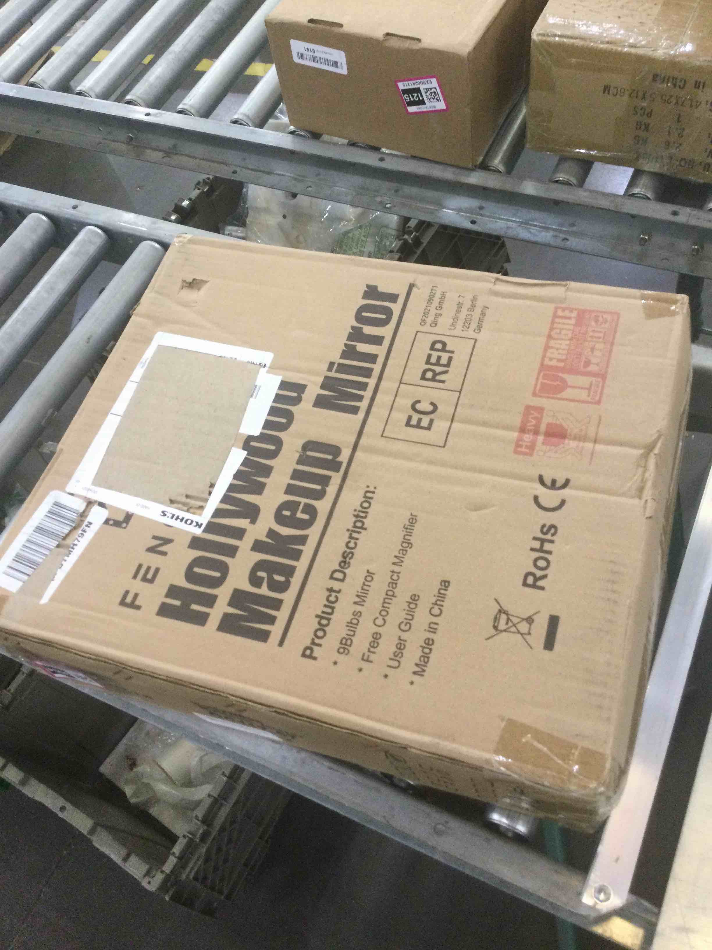 FENCHILIN Hollywood Mirror with Light Large Lighted Makeup Mirror Vanity Makeup Mirror Smart Touch Control 3Colors Dimable Light Detachable 10X Magnification 360°Rotation(White)