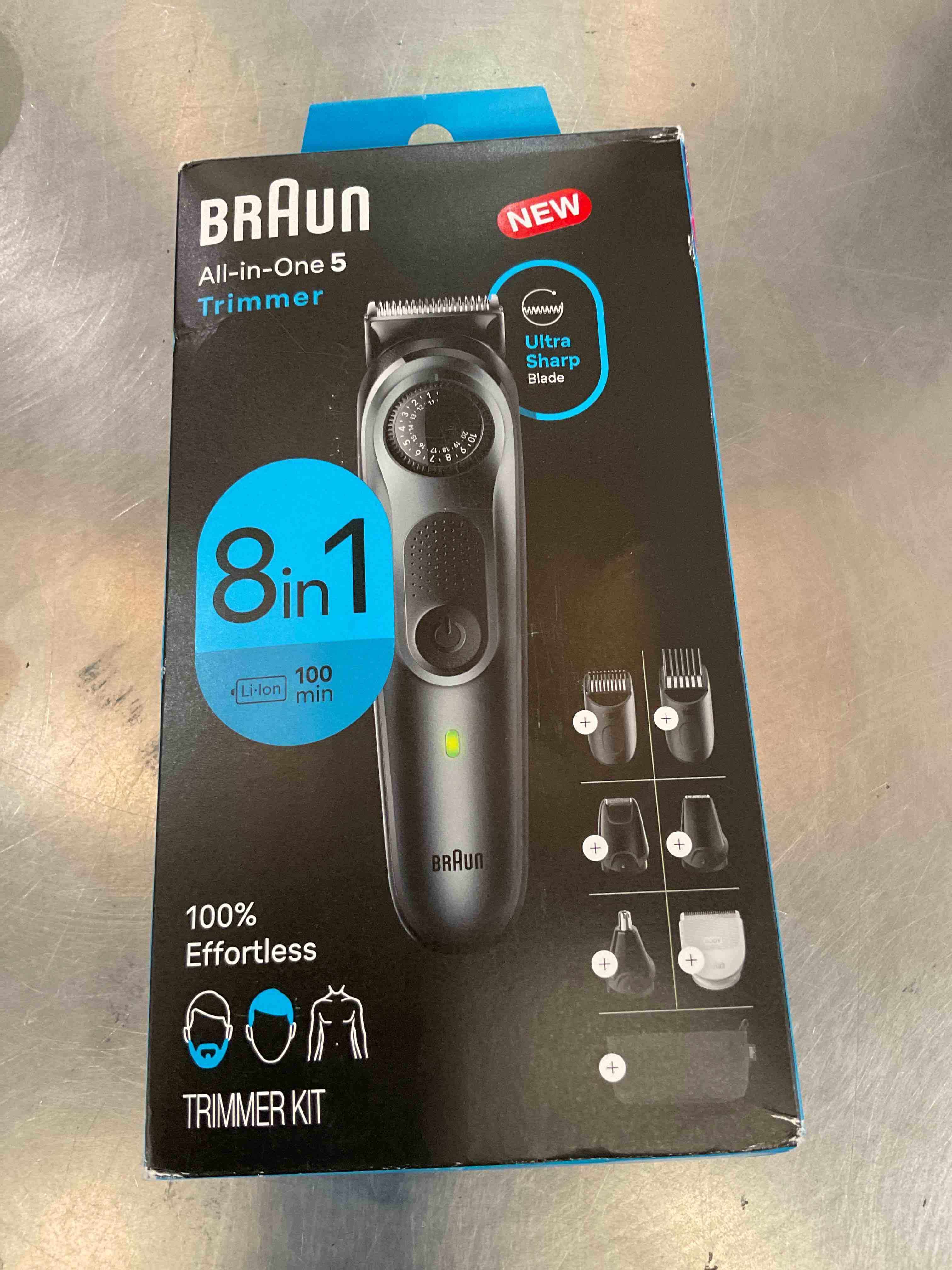 Braun All-in-One Style Kit Series 5 5480, 8-in-1 Trimmer for Men with Beard Trimmer, Body Trimmer for Manscaping, Hair Clippers & More, Ultra-Sharp Blade, 40 Length Settings, Waterproof