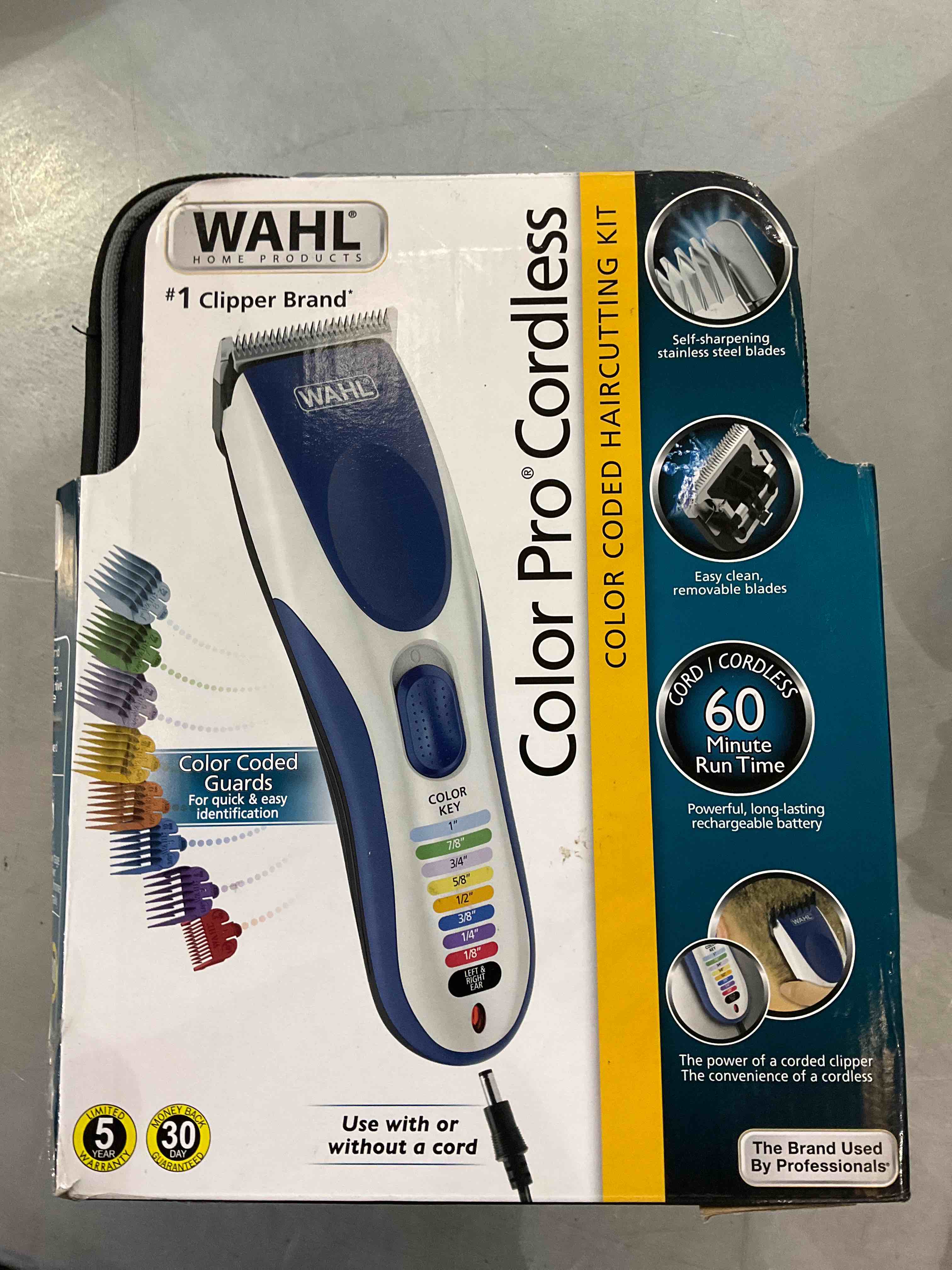 Wahl Color Pro Cordless Rechargeable Hair Clipper & Trimmer – Easy Color-Coded Guide Combs - for Men, Women, & Children – Model 9649P