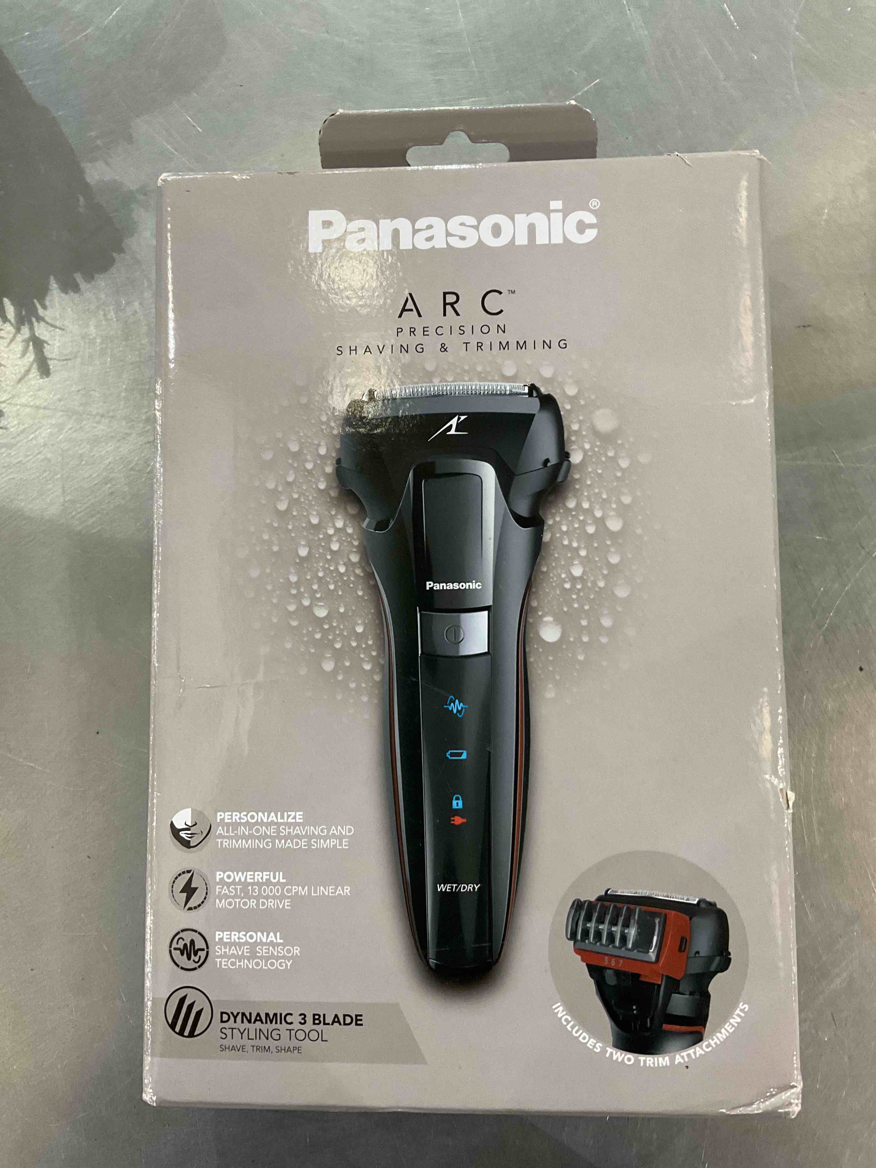 Panasonic Hybrid Wet Dry Shaver, Trimmer & Detailer with Two Adjustable Trim Attachments, Pop-up Precision Detail Trimmer & Shave Sensor Technology, Cordless Razor for Men, ES-LL41-K, Black